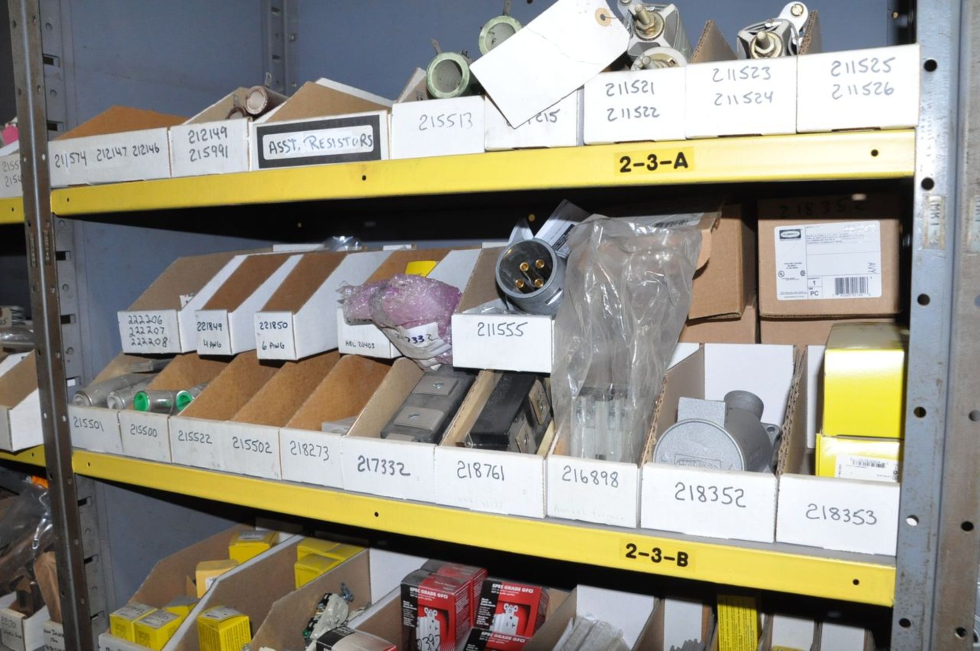 Lot - Pipe Fittings, Wire Spools, Electrical Hardware, Fluorescent and Incandescent Bulbs, etc. - Image 21 of 29