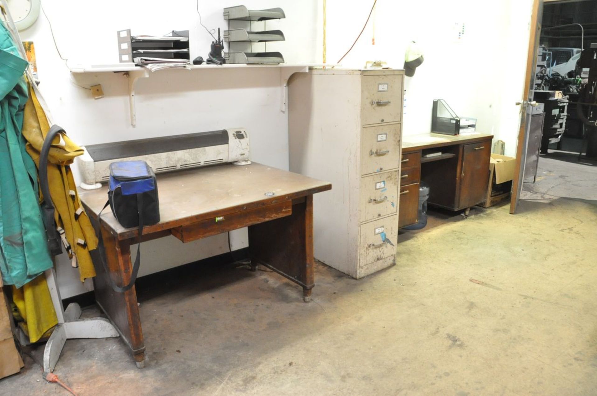 Lot - Chairs, Refrigerator, (2) Desks, Stainless Counter, File Cabinet, and Safety Cabinet in (1) - Image 2 of 7