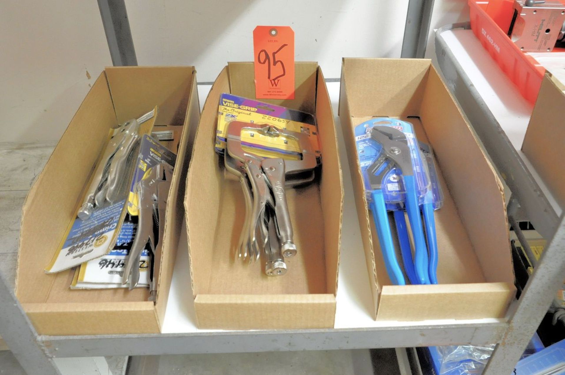 Lot - Vise Grip Pliers, Channel Lock Pliers, and Vise Grip Welding Pliers in (3) Boxes, (Storeroom)