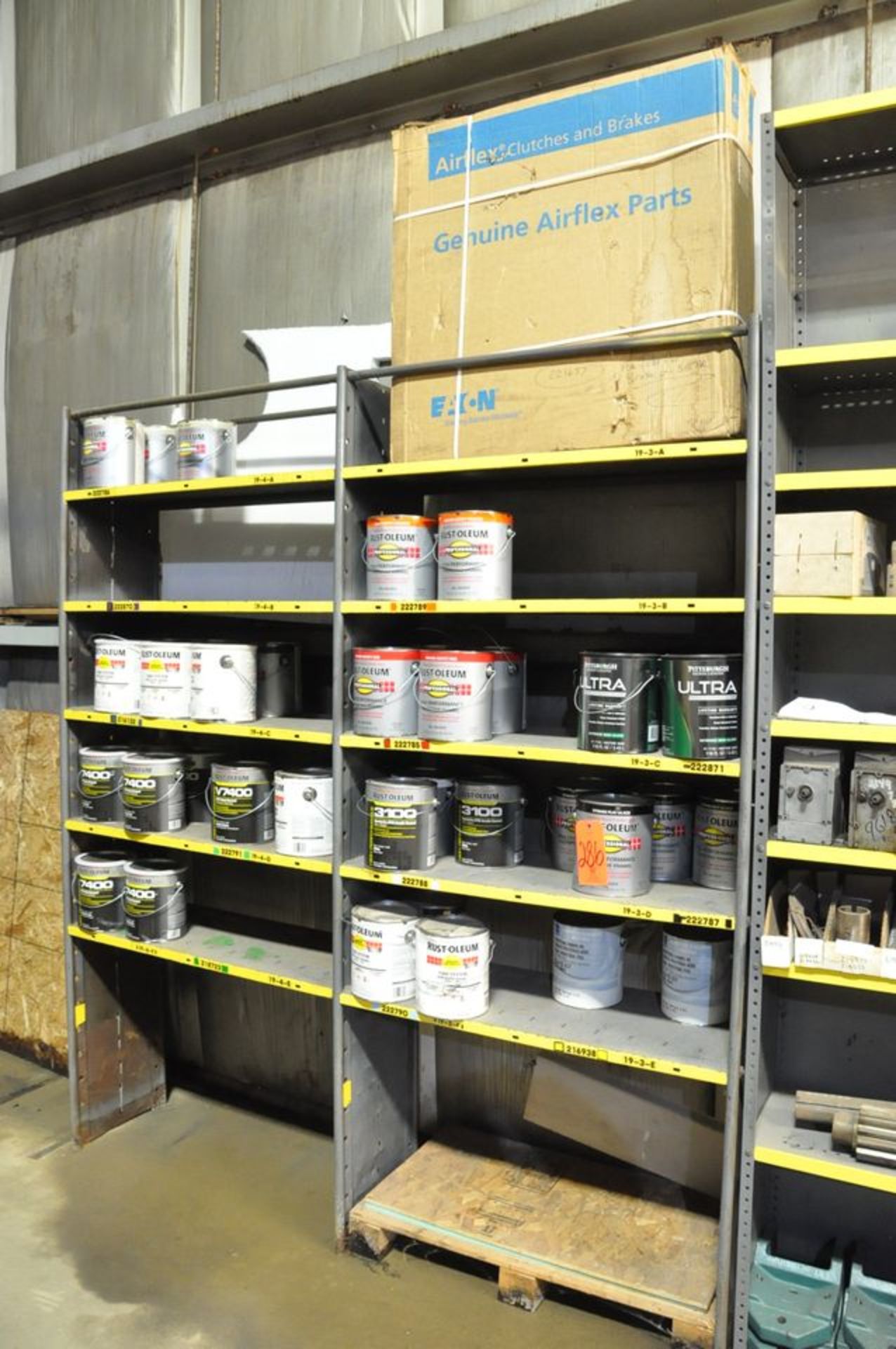 Lot - Various Gallon Cans of Paint in (2) Sections, (Storeroom)