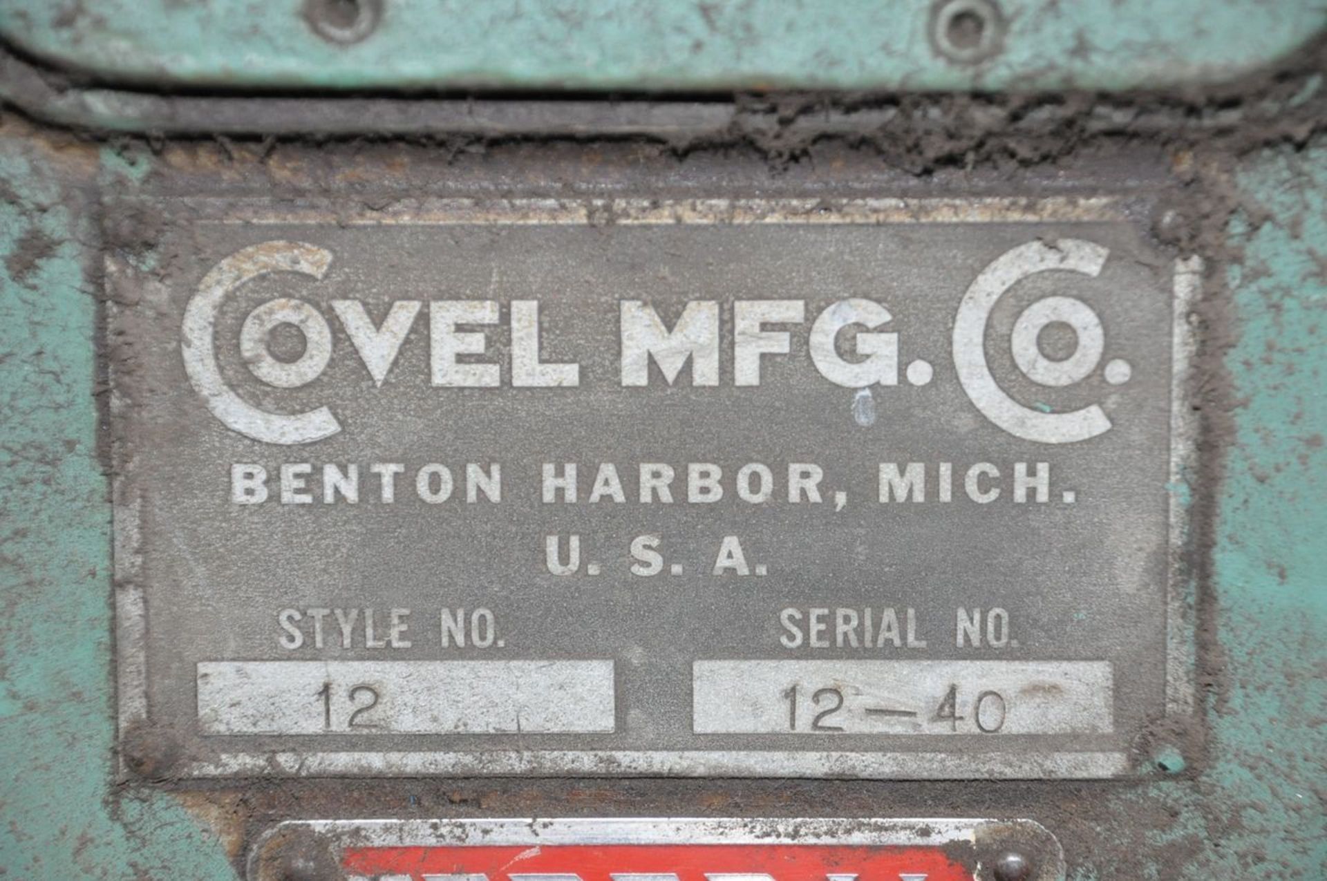 Covel style No. 12, Hand Feed Surface Grinder, S/n 12-40, (Machine Shop) - Image 7 of 7