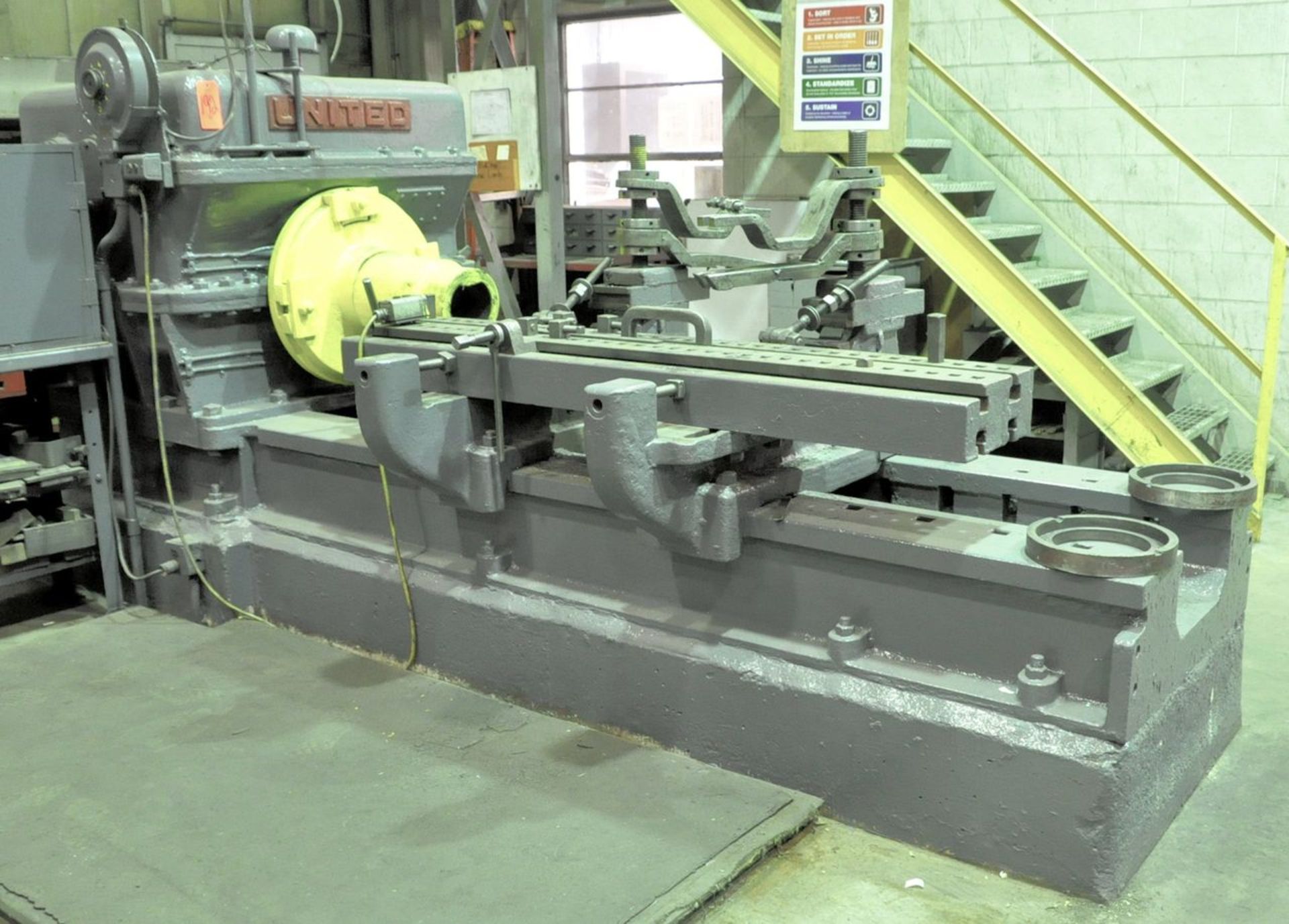 United Geared Head Block Lathe, (Used for Turning Rolls), (Asset 6359), (Rolls Tool Room)