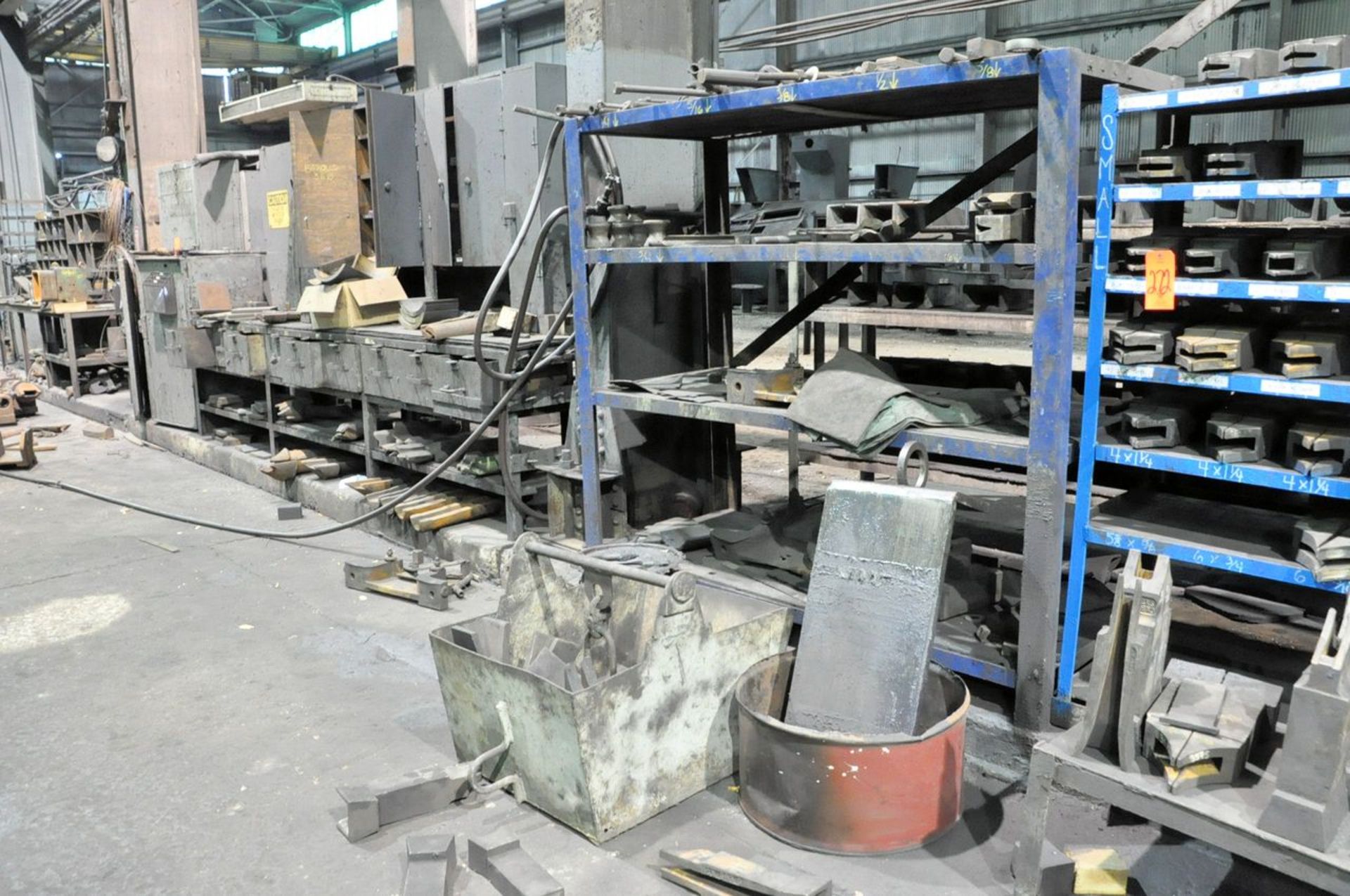 Lot - Various Roll Stand Repair on (1) Bench, Cabinet and (1) Shelving Unit, (Mill Bldg North End)