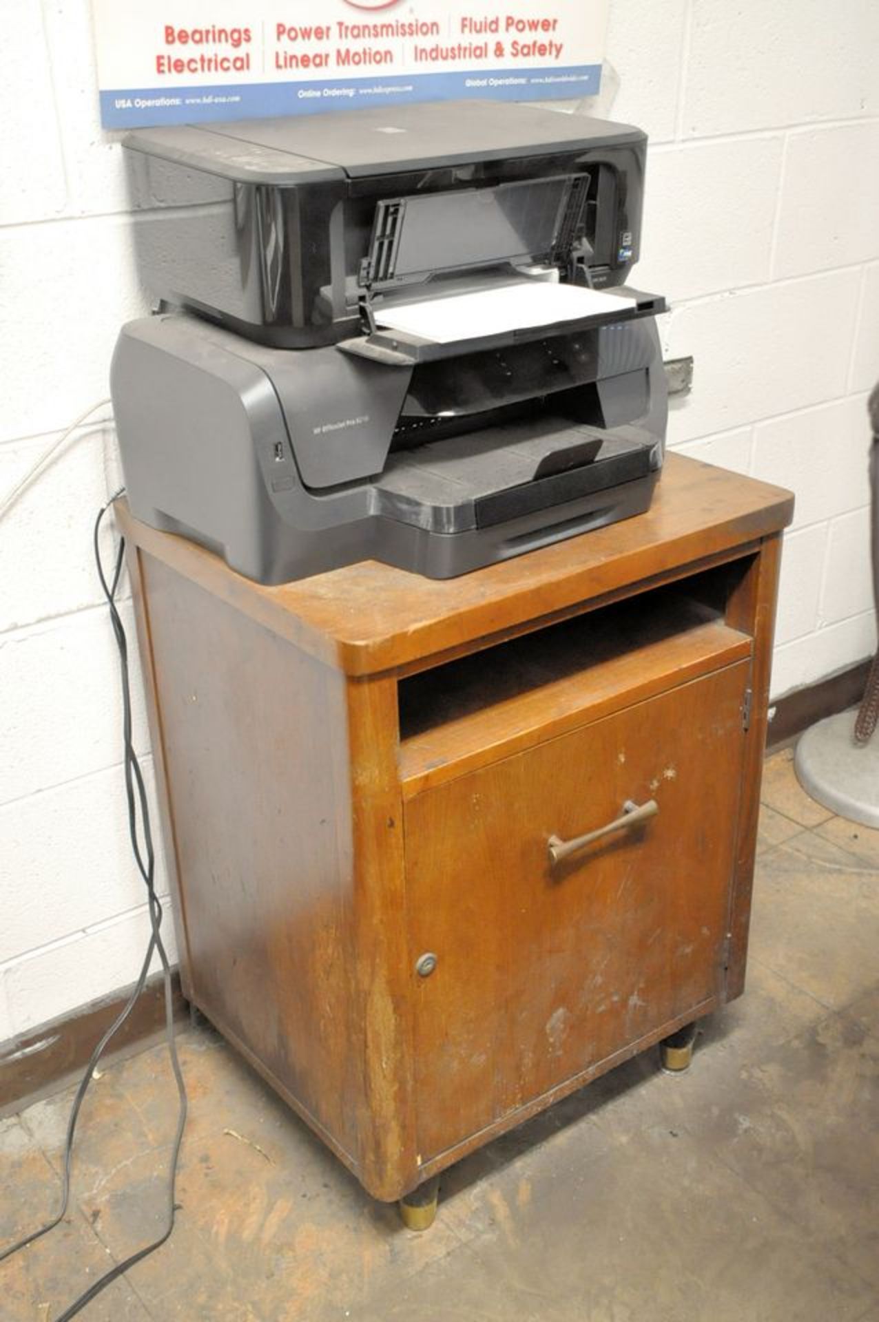 Lot - Blueprint Cabinets, Copy Machine, File Cabinet, Desks, Chairs, Printer, Stands, in (1) Office, - Image 7 of 7