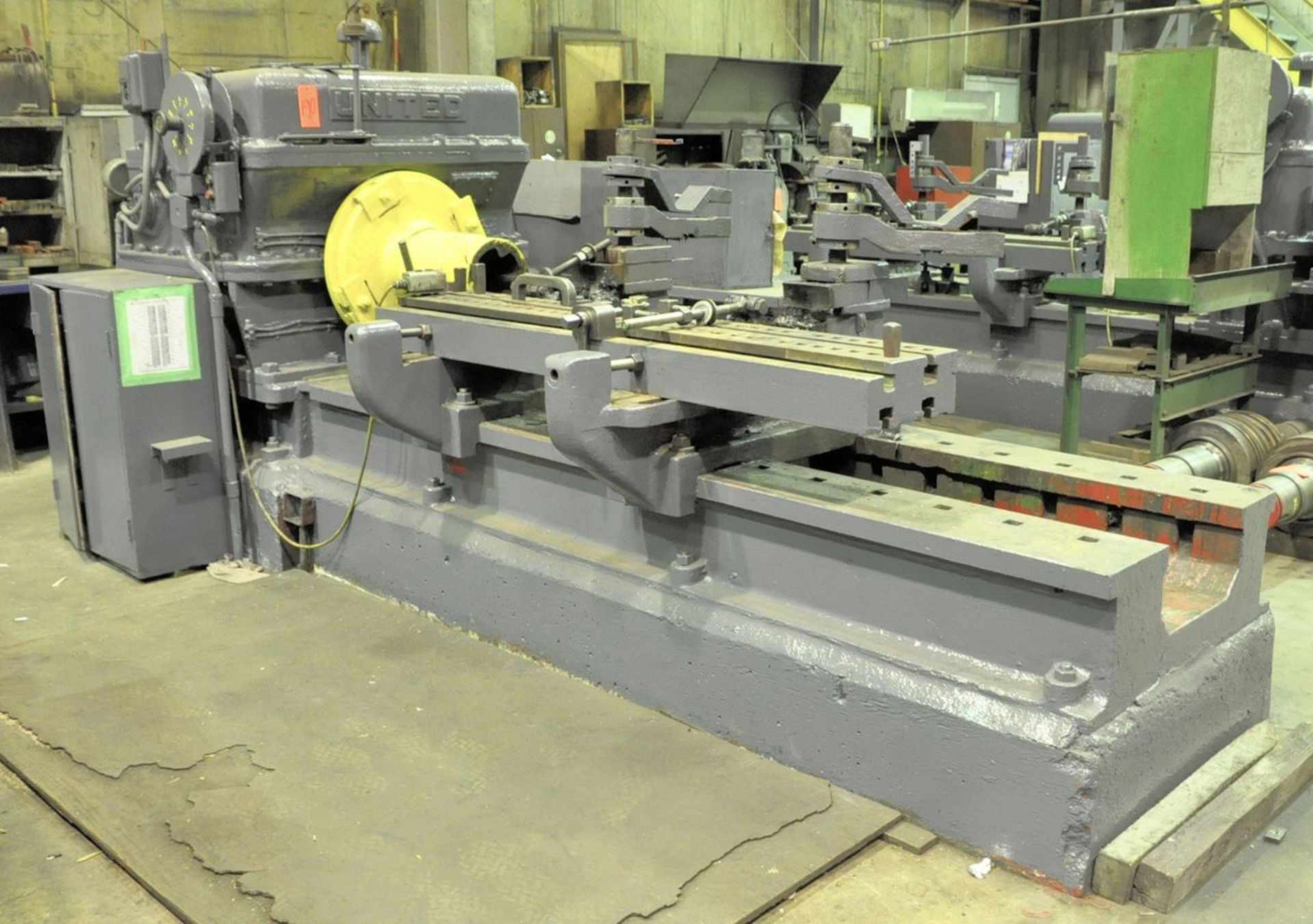 United Geared Head Block Lathe, (Used for Turning Rolls), (Asset 6357), (Rolls Tool Room)