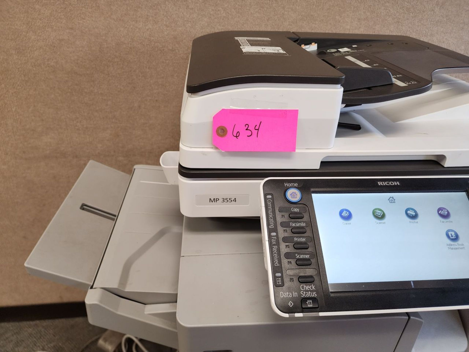 RICOH Model M3554, Black and White Laser Multifunction Print and Copy Machine - Image 2 of 2