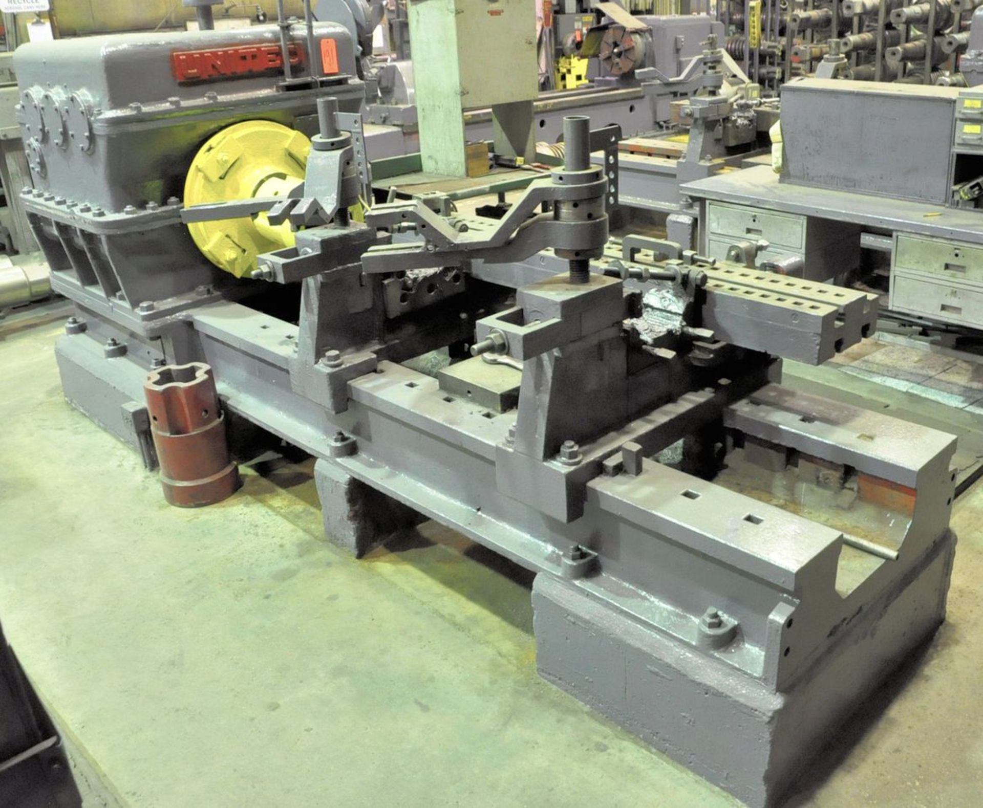 United Geared Head Block Lathe, (Used for Turning Rolls), (Asset 6358), (Rolls Tool Room)