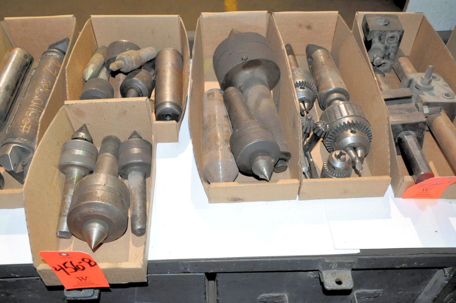 Lot - Live and Dead Centers and Drill Chucks in (4) Boxes, (Machine Shop)