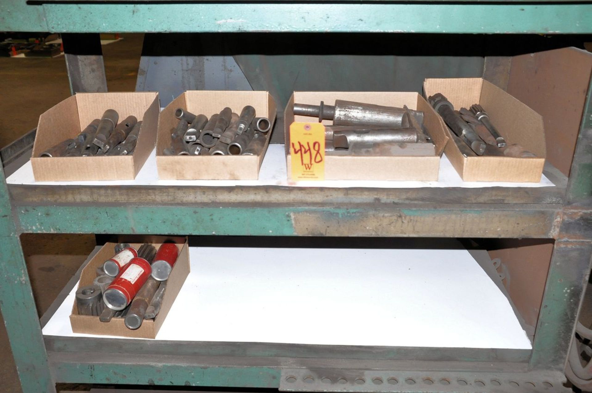 Lot - Various Reamers and Tool Holders in (5) Boxes on (2) Shelves, (Machine Shop)