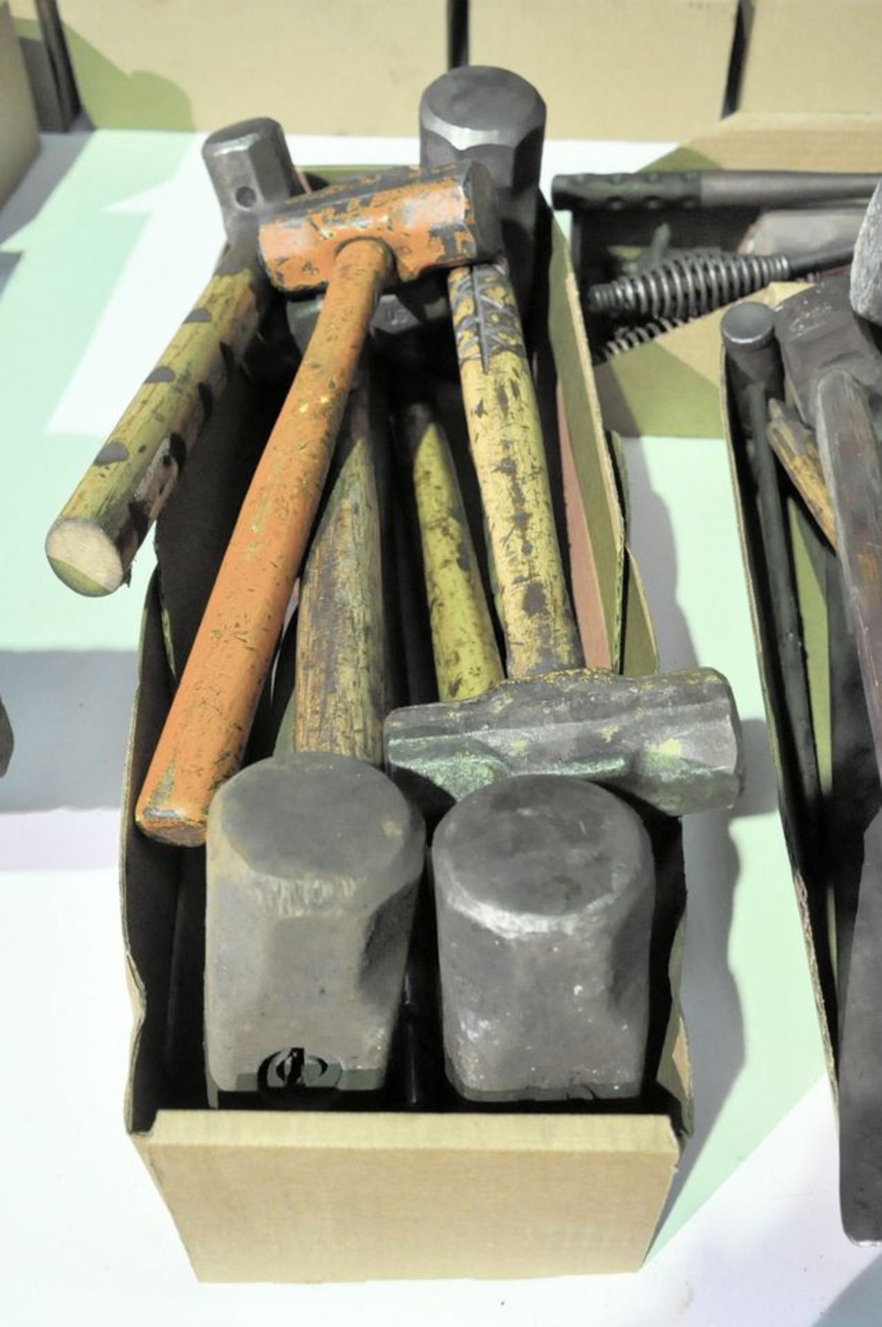 Lot - Sledge Hammers, Rubber Mallets, Pry Bars, Hole Saws, Tape Measures, Screwdrivers, Brushes, - Image 9 of 11