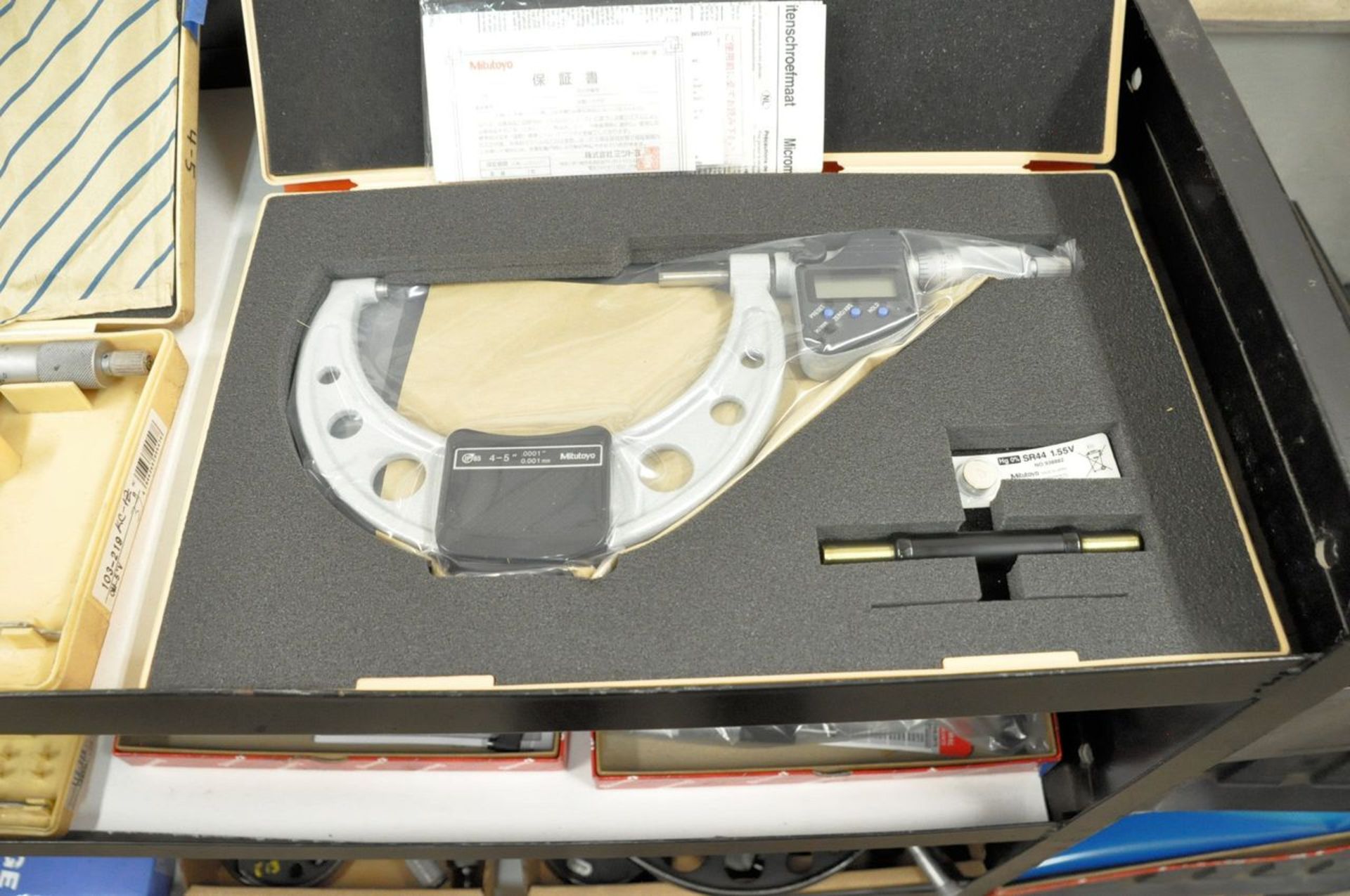 Lot - (1) Mitutoyo Digital Outside Micrometer and (3) Standard Outside Micrometers on (1) Shelf, ( - Image 4 of 4