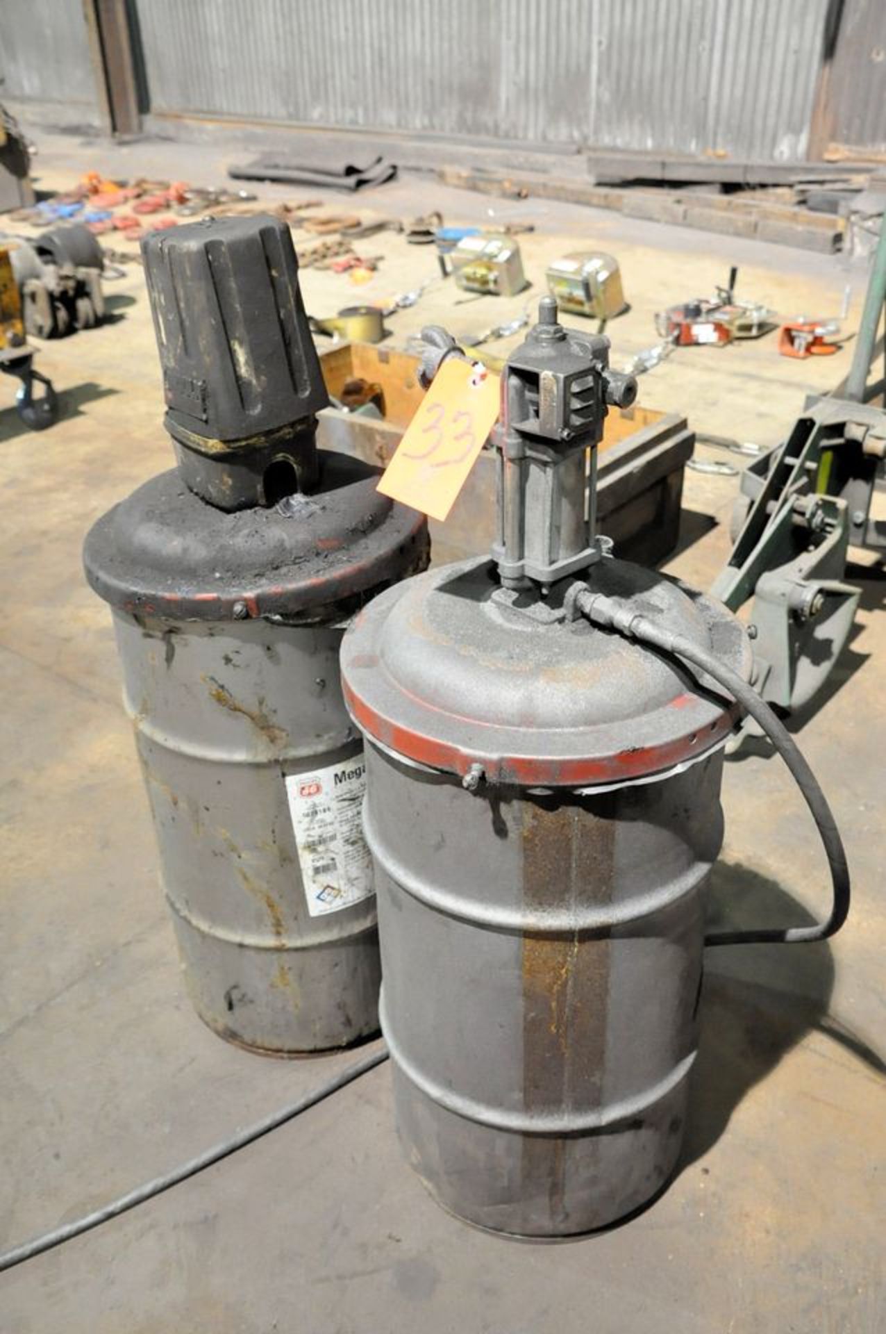 Lot - (2) Pneumatic Grease/Oil Barrel Dispensers, (Mill Annex)