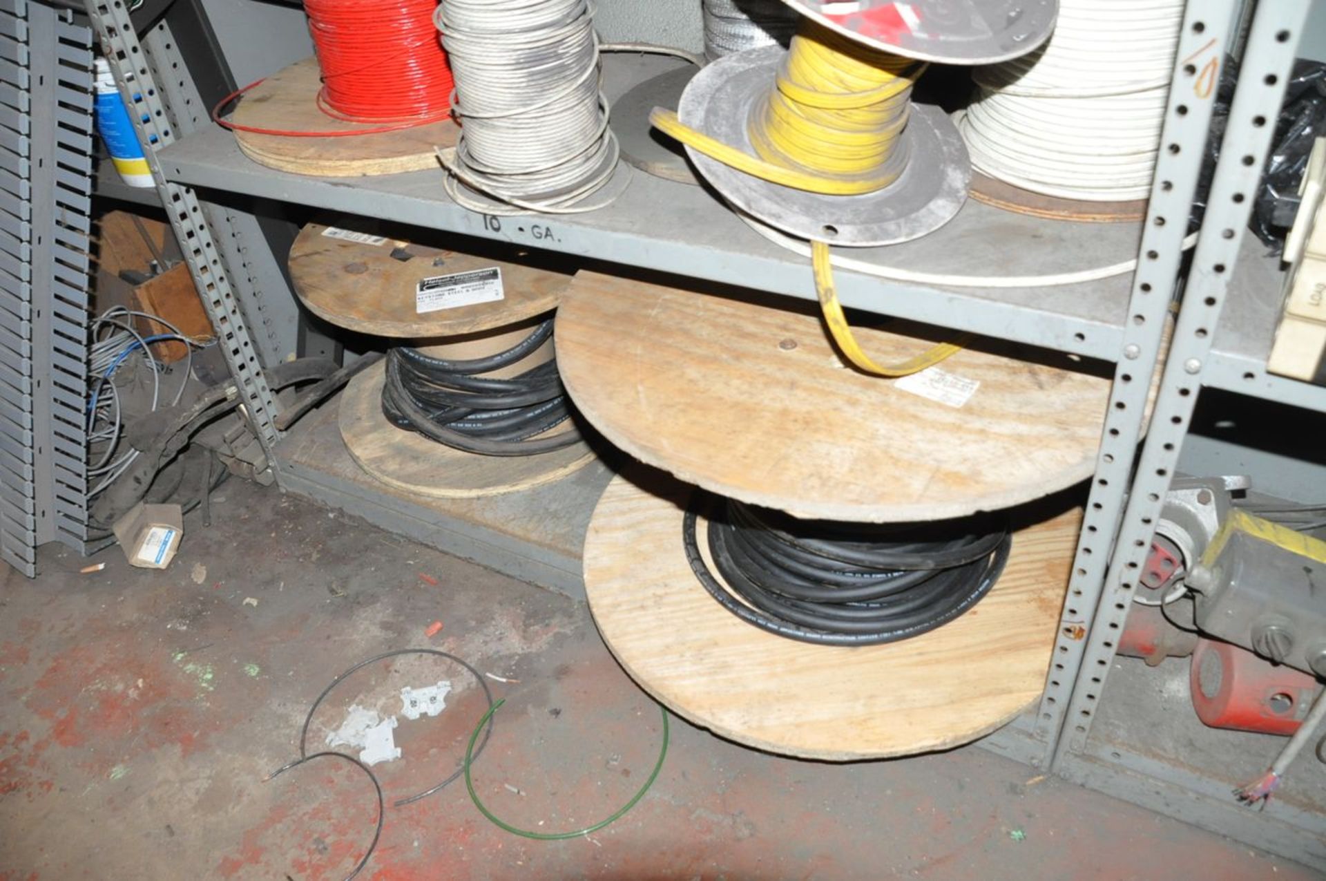 Lot - Electrical Work Boxes, Wire Spools, Various Electrical Components, Shelving, Harnesses and - Image 10 of 13