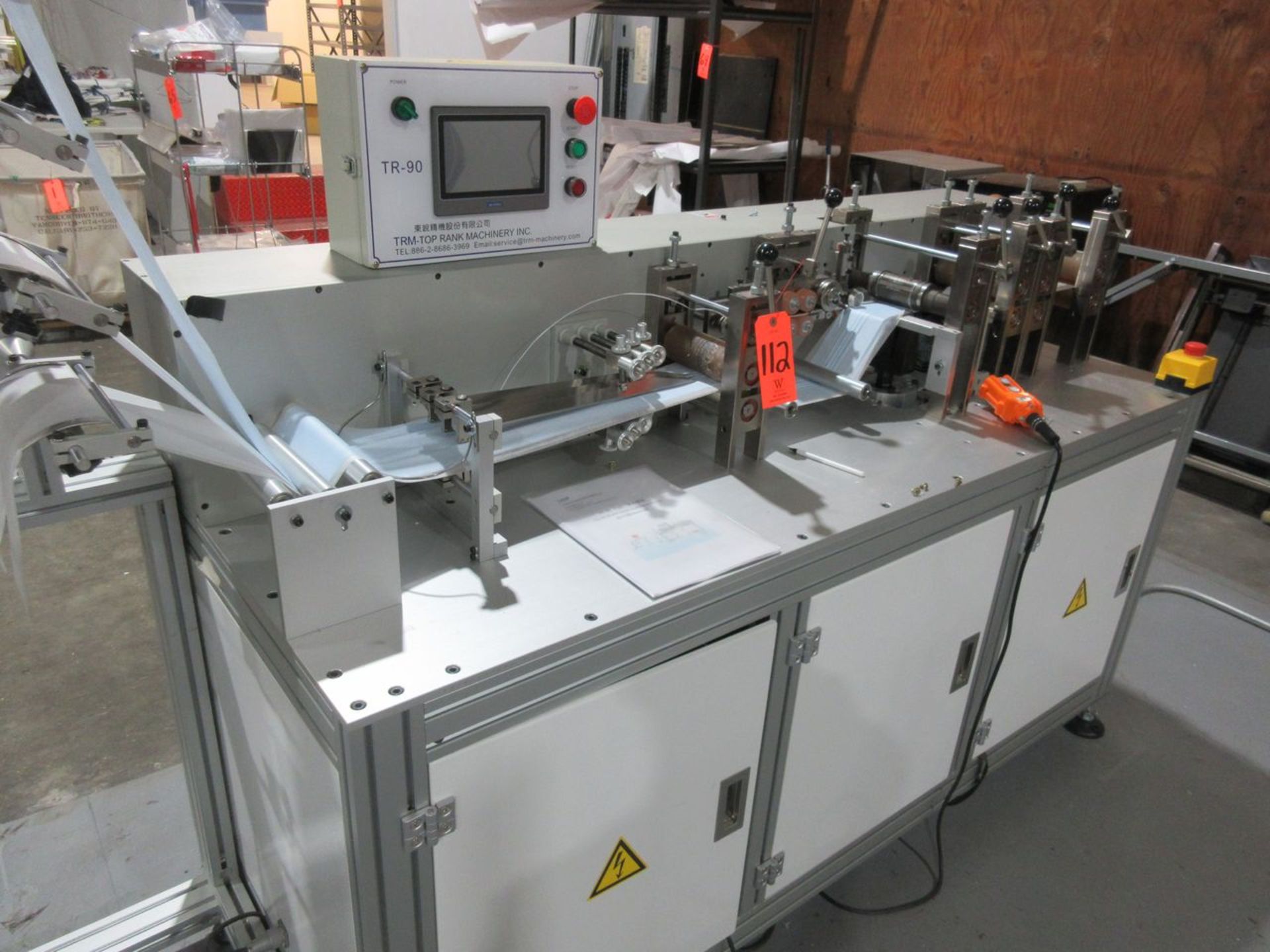 Top Rank Machinery Model TR-90 Blank Mask Making Machine; with Material Stand, 10 in. x 76 in. ( - Image 4 of 7