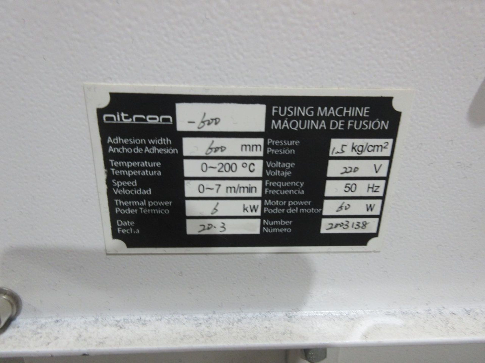 Nitron 24 in. Model NT-7700 Fusing Machine, S/N: 2003138; - Image 4 of 4