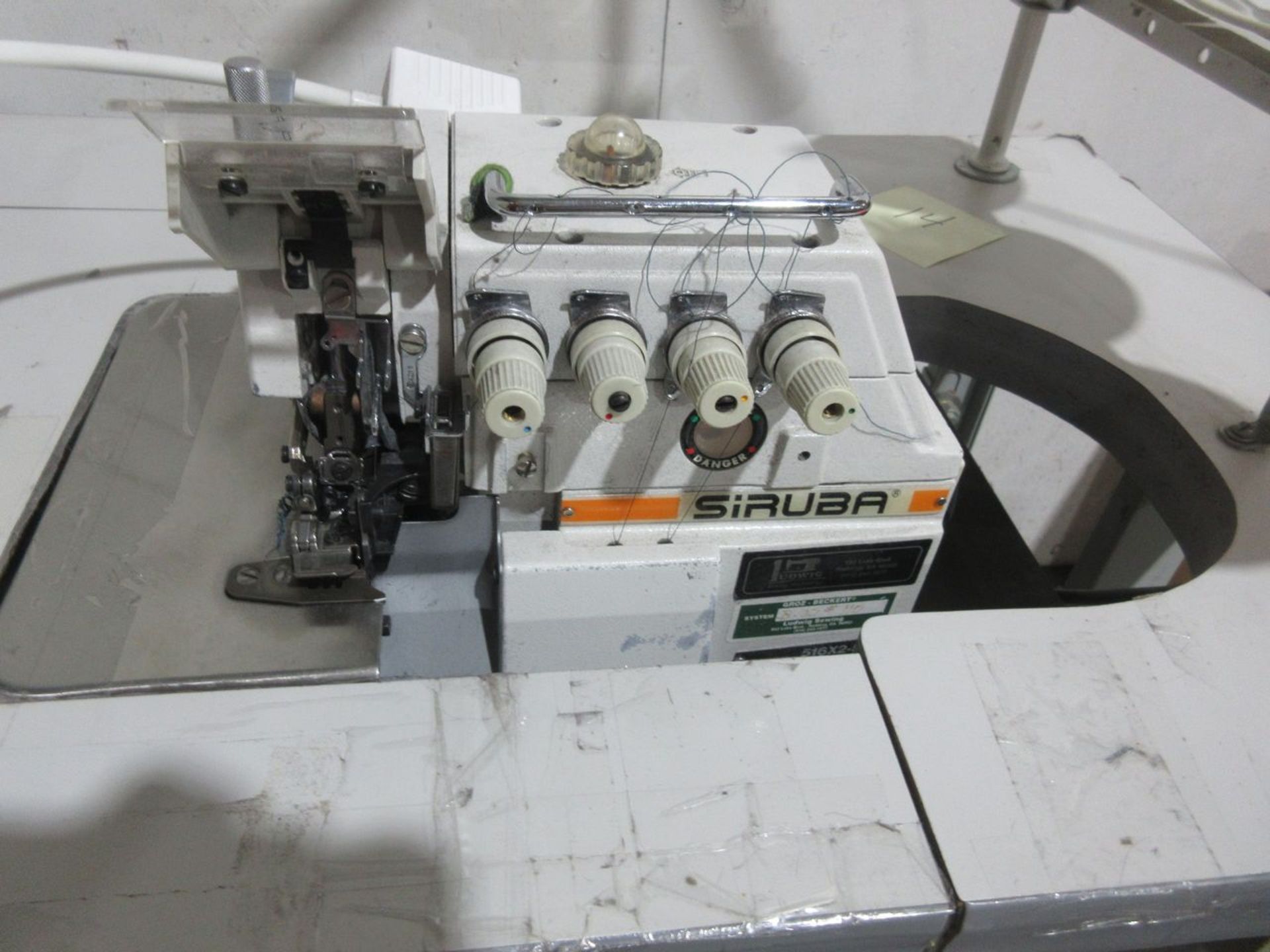 Siruba Model 757E Single Needle 4-Thread Overlock Serger, S/N: 325850; with 20" x 48" Table - Image 2 of 3