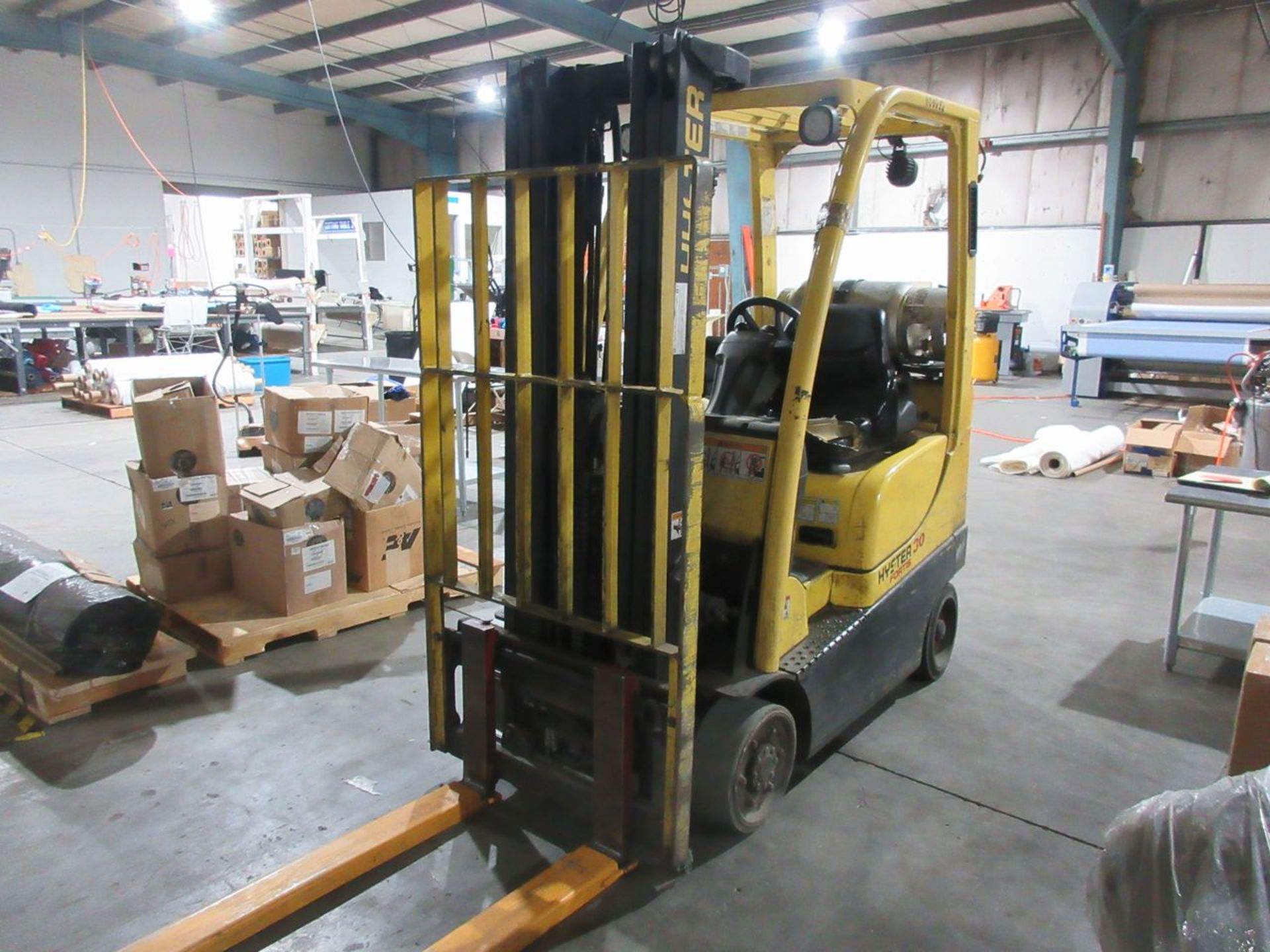 Hyster 2,750 lb. Cap. Model S30FT LP Riding Fork Lift Truck, S/N: E010V03240G; with 187" Reach