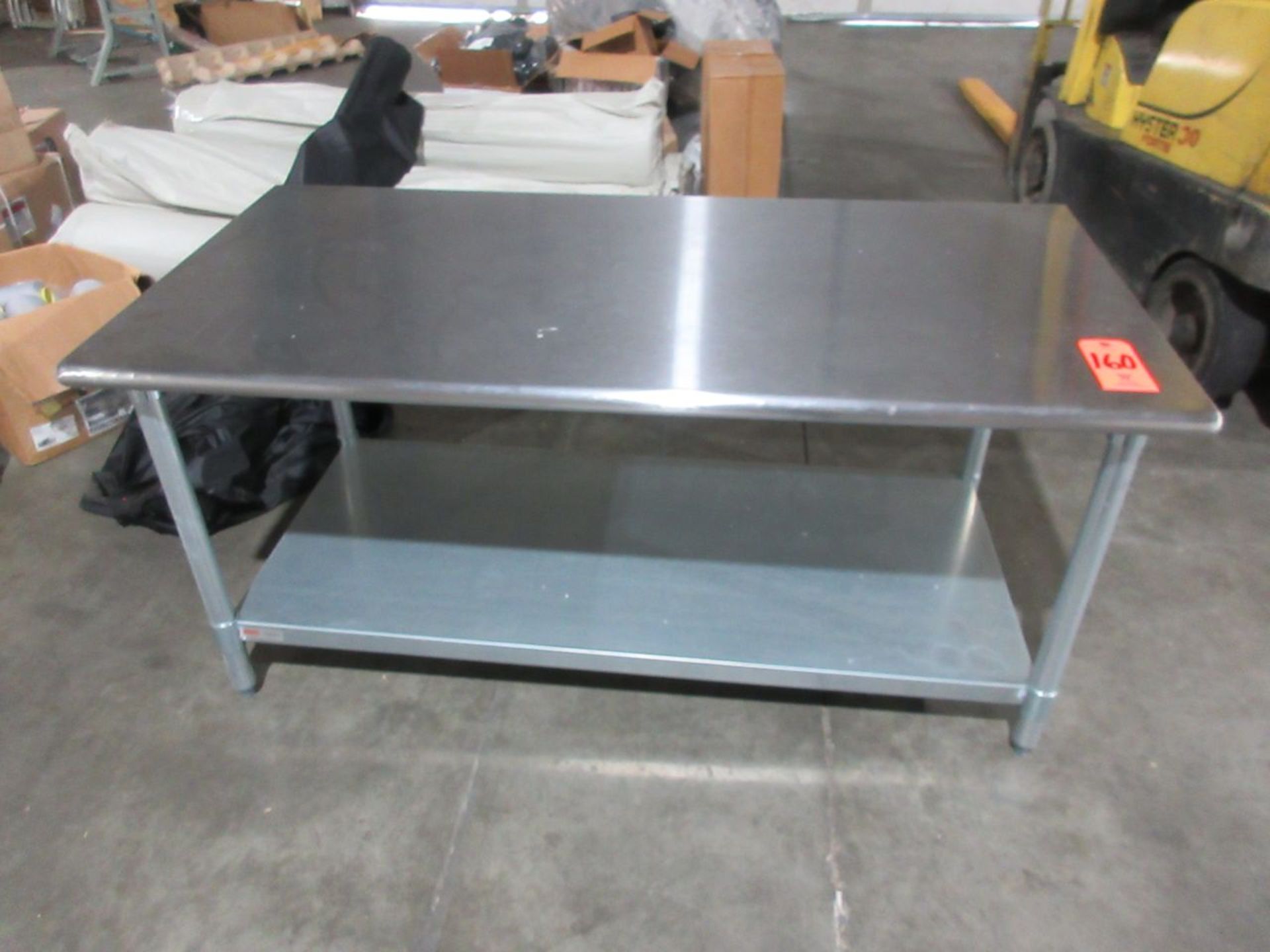 Uline 30 in. x 60 in. Stainless Steel Table; with Galvanized Bottom Shelf and Legs