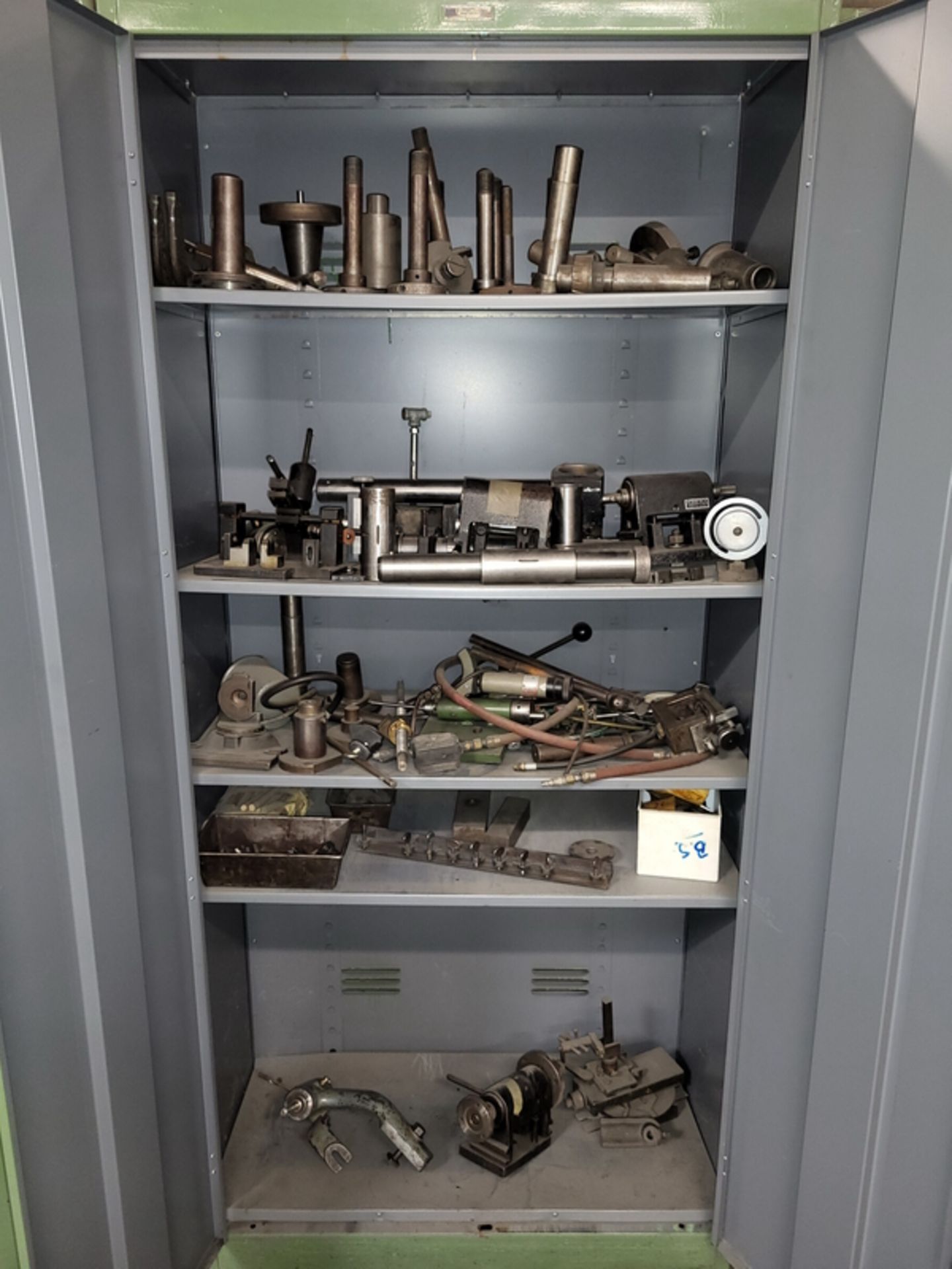2-Door Supply Cabinet & Contents; with Spare T & C Grinder Accessories