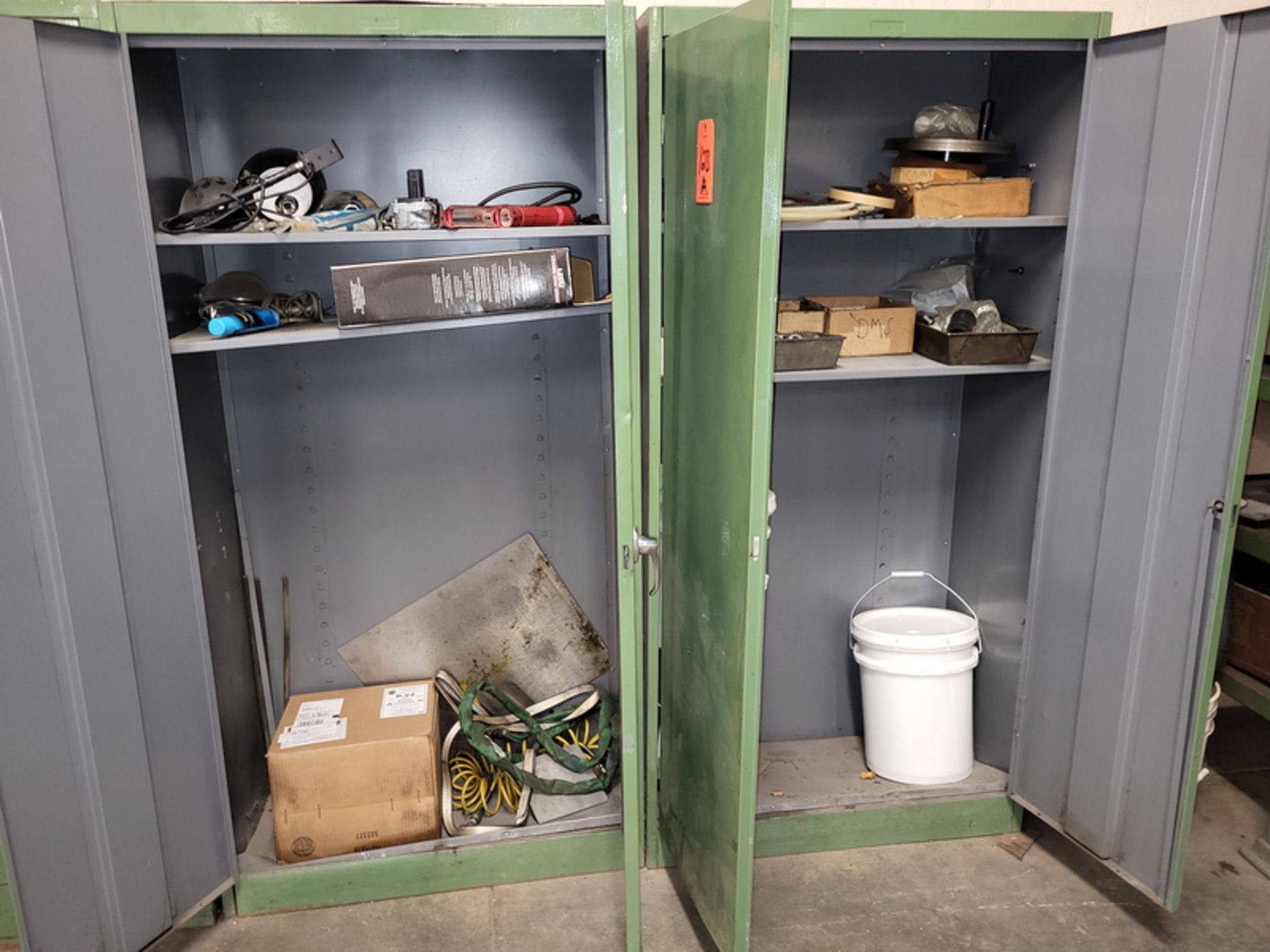 Lot - (4) Assorted Shop Cabinets & Rack; Includes Contents, Hand Tools, Hoses, Bins, Paints, Etc. ( - Image 4 of 5