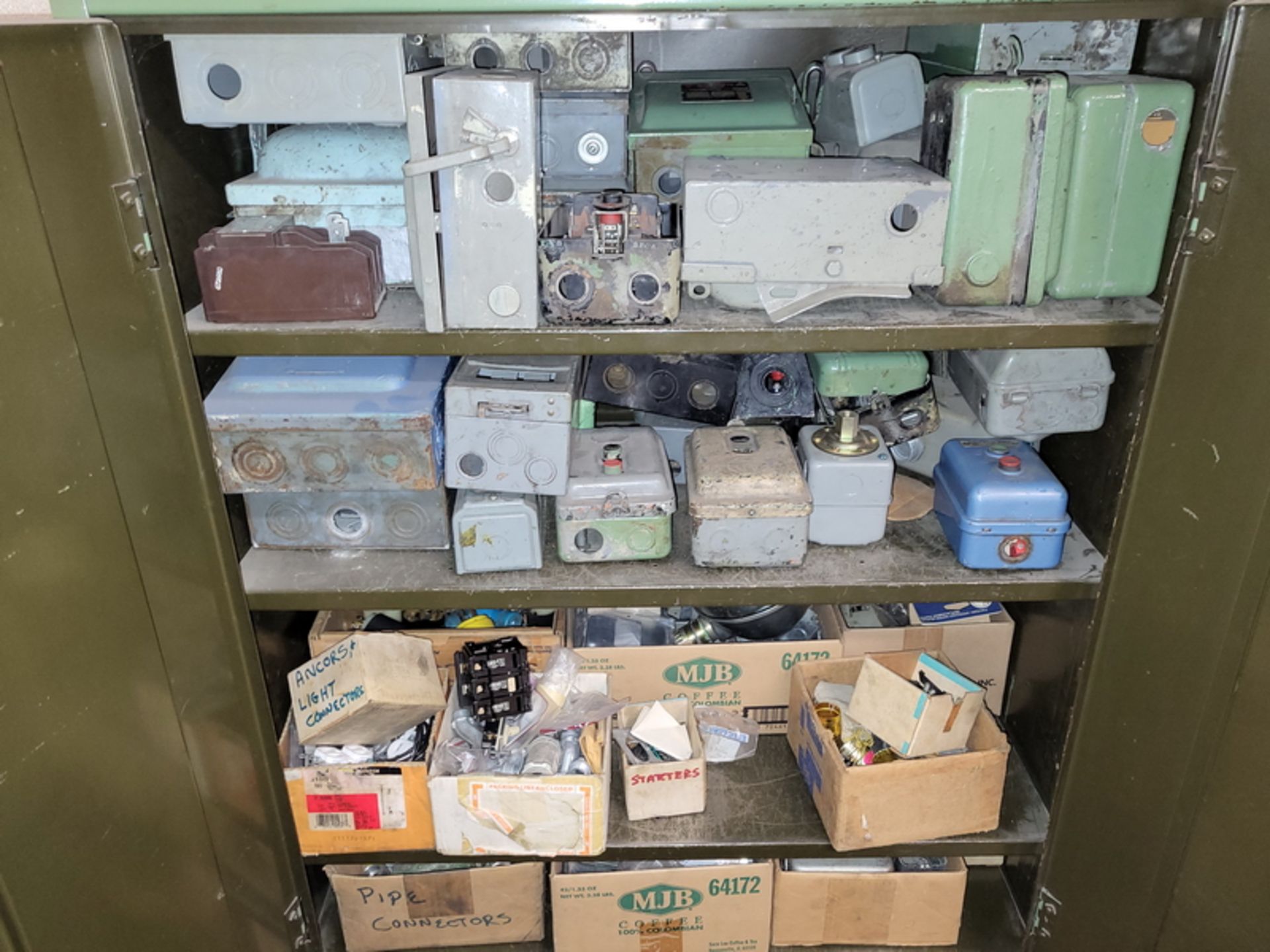 2-Door Supply Cabinet & Contents; with Used Electrical Spares - Image 2 of 3