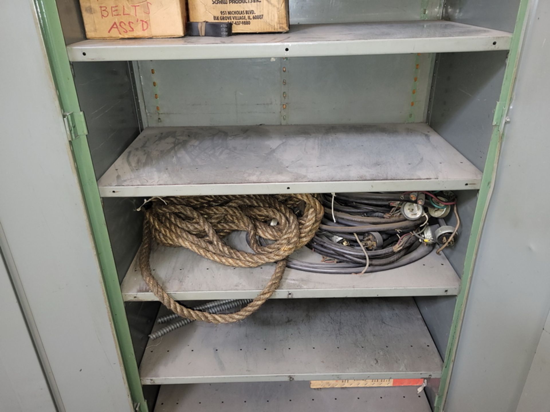 Lot - Shelving Unit & Contents; with Assorted V-Belts & Misc., Lockable (No Key) - Image 3 of 4