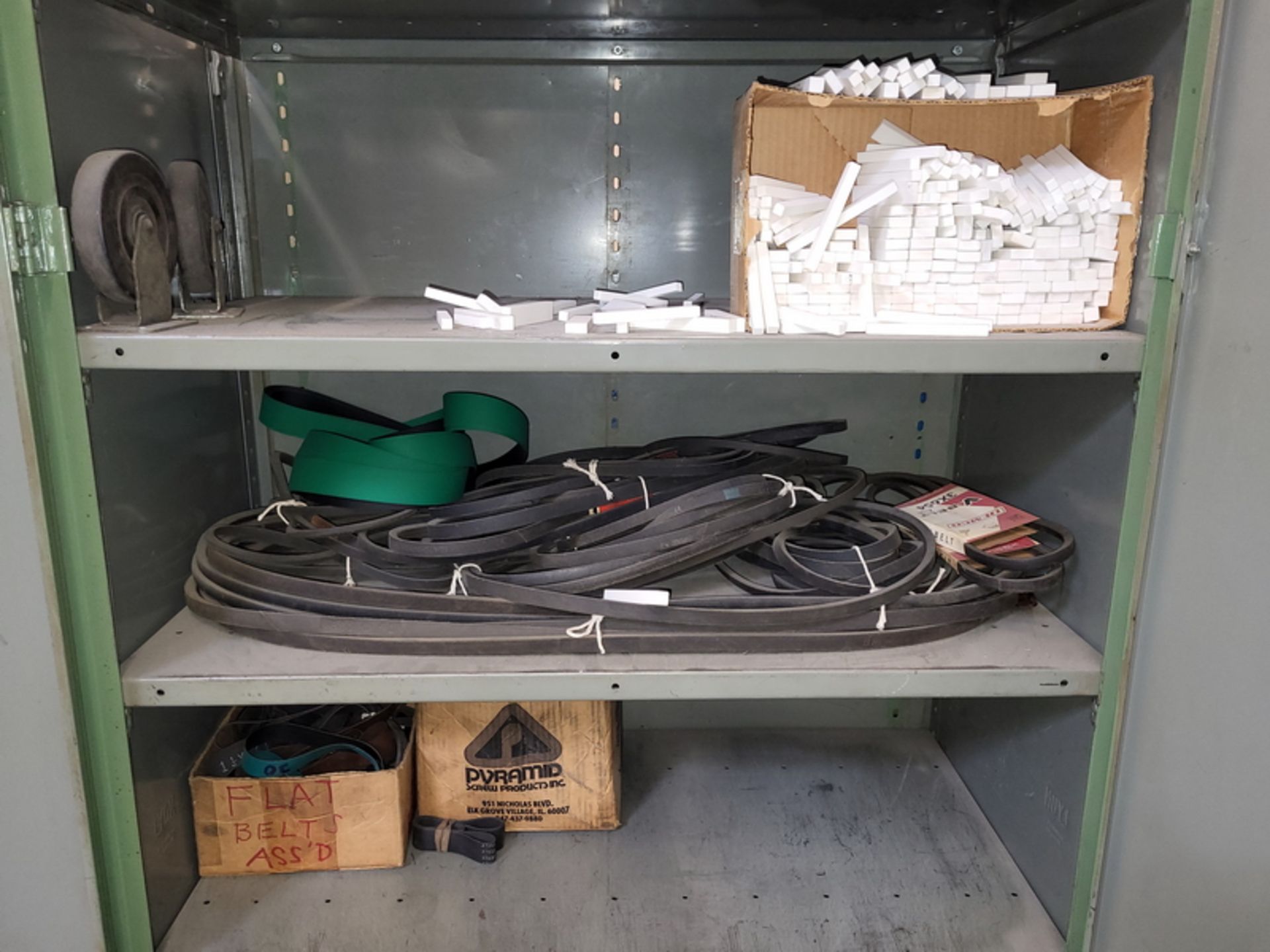 Lot - Shelving Unit & Contents; with Assorted V-Belts & Misc., Lockable (No Key) - Image 2 of 4