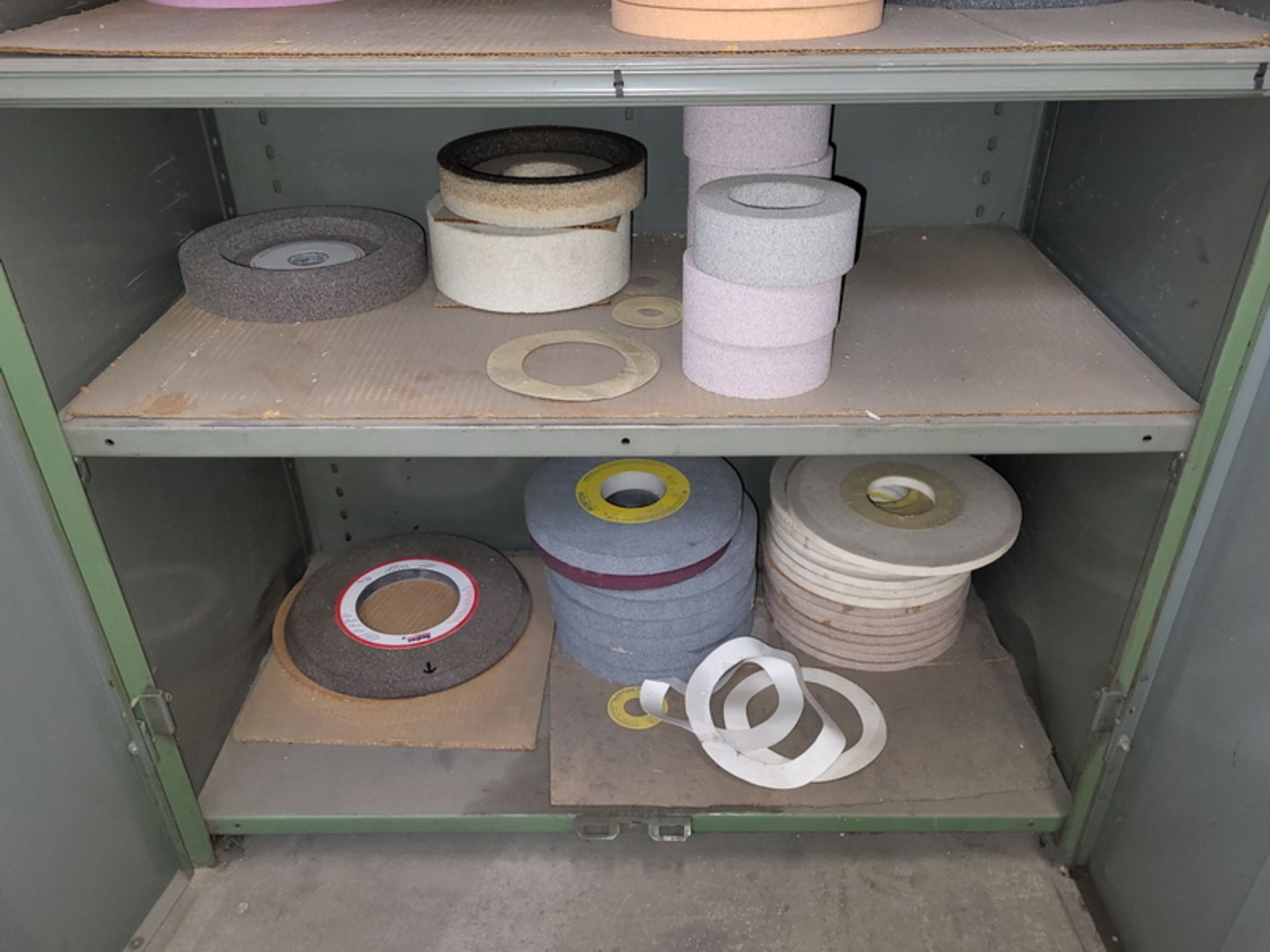 Lot - Shelving Unit & Contents; with Unused Grinding Wheels, Lockable w/Key - Image 4 of 4
