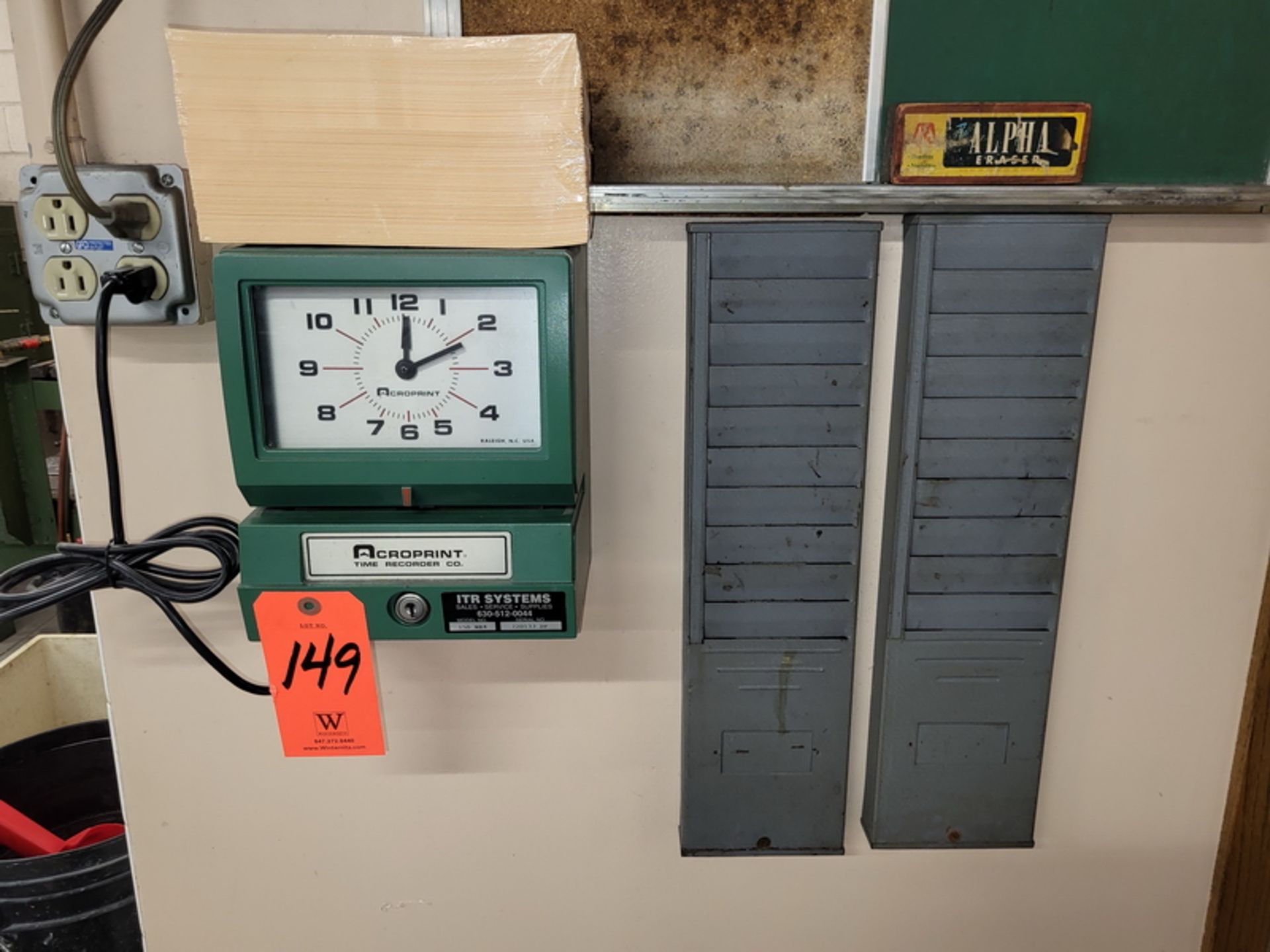Acroprint Time Recorder; with Blank Time Cards & Racks
