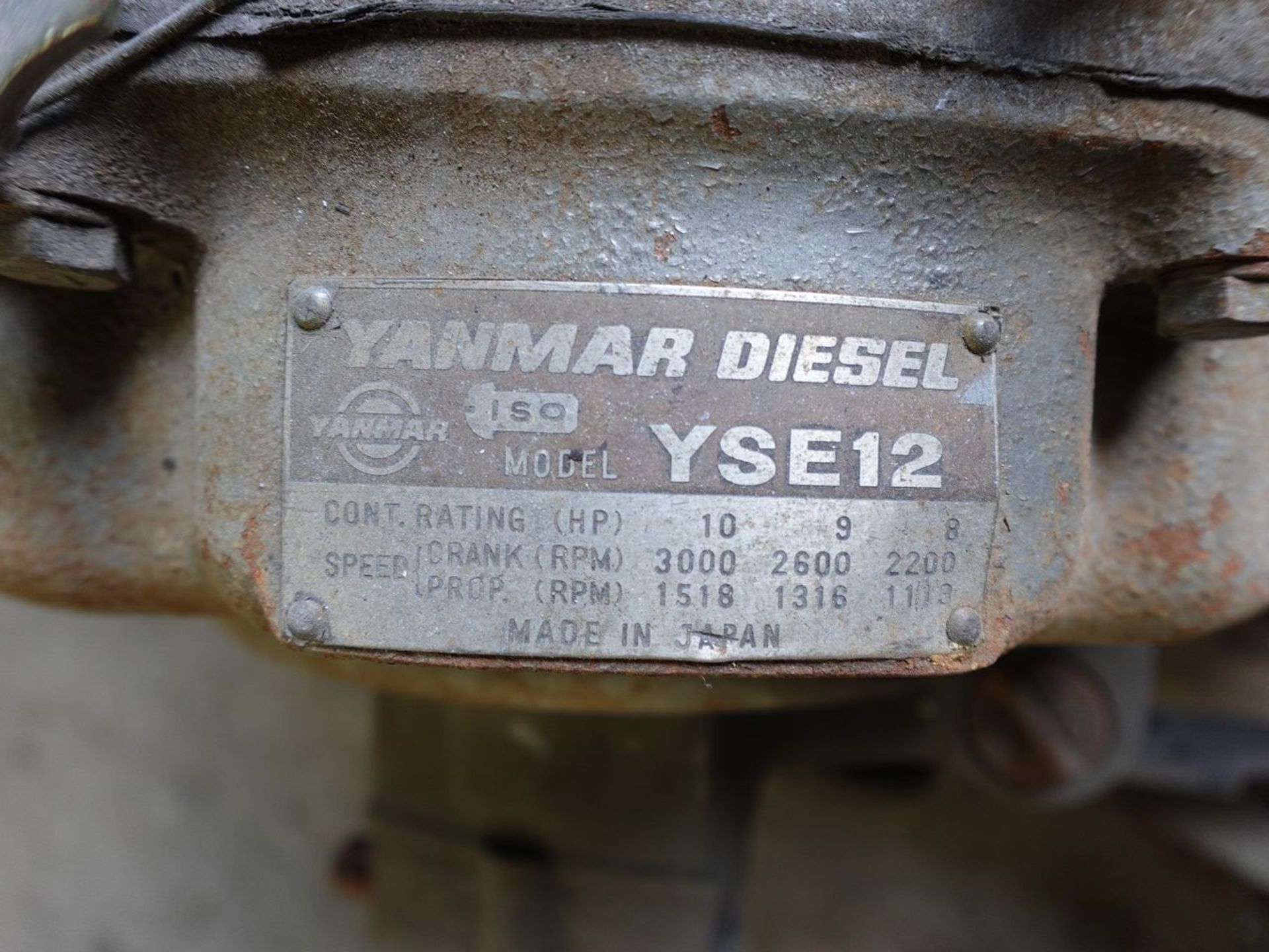 Yanmar YSE12 Diesel Engine, S/N: N/A; Transmission is Part of Engine Standard, (Client Note: - Image 3 of 3