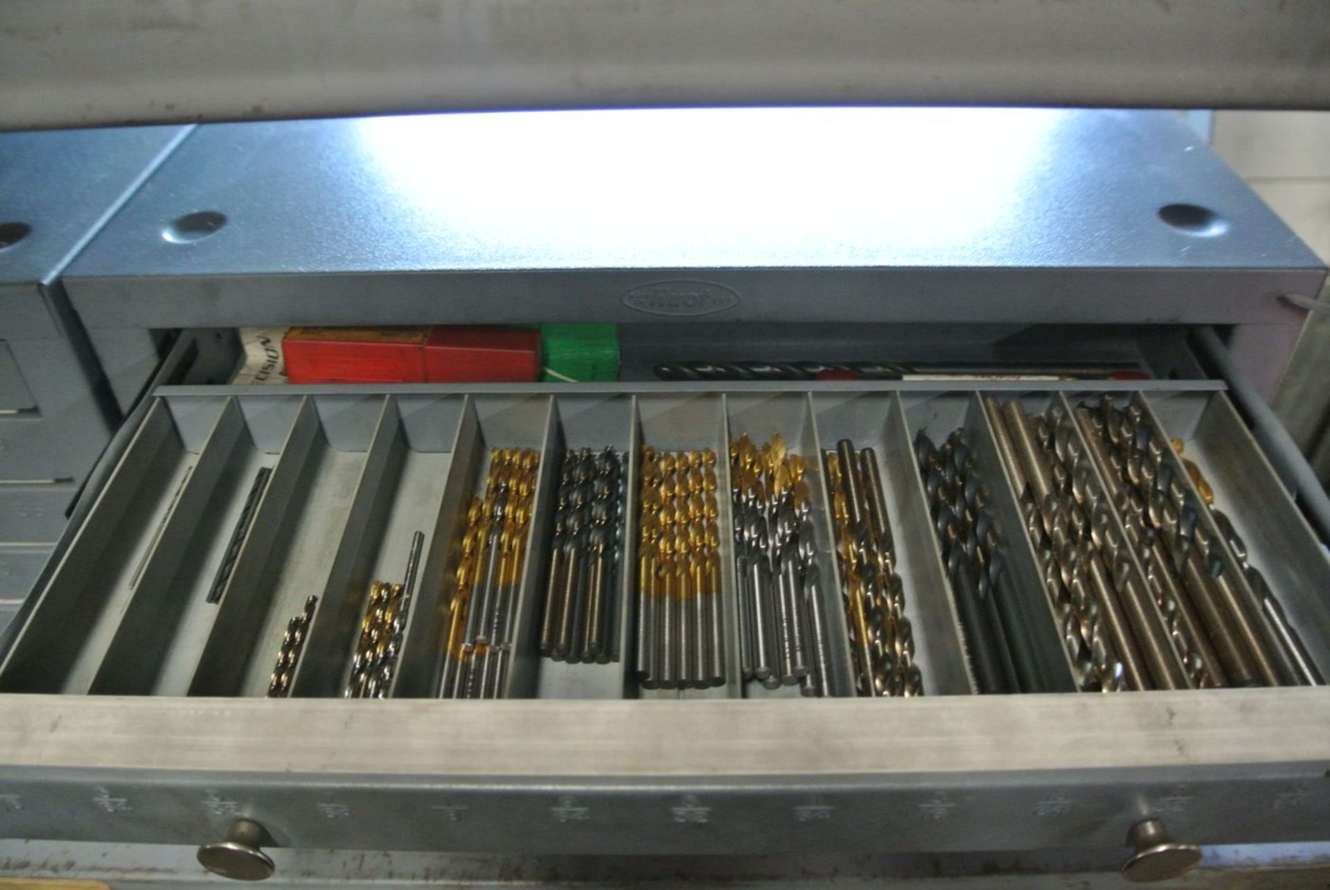 Lot - (2) Hout Table-Top Drill Bit Indexing Cabinets; (1) 3-Drawer, and (1) 5-Drawer, with Related - Image 2 of 10