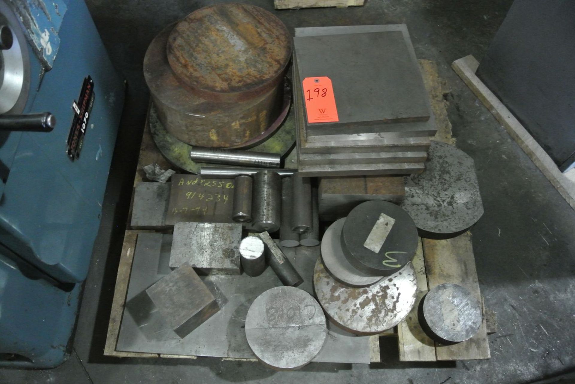Lot - Assorted 4140 Alloy Steel Pre-Hard Steel Plates; Squares & Rounds, Rods, Etc. (on Pallet)