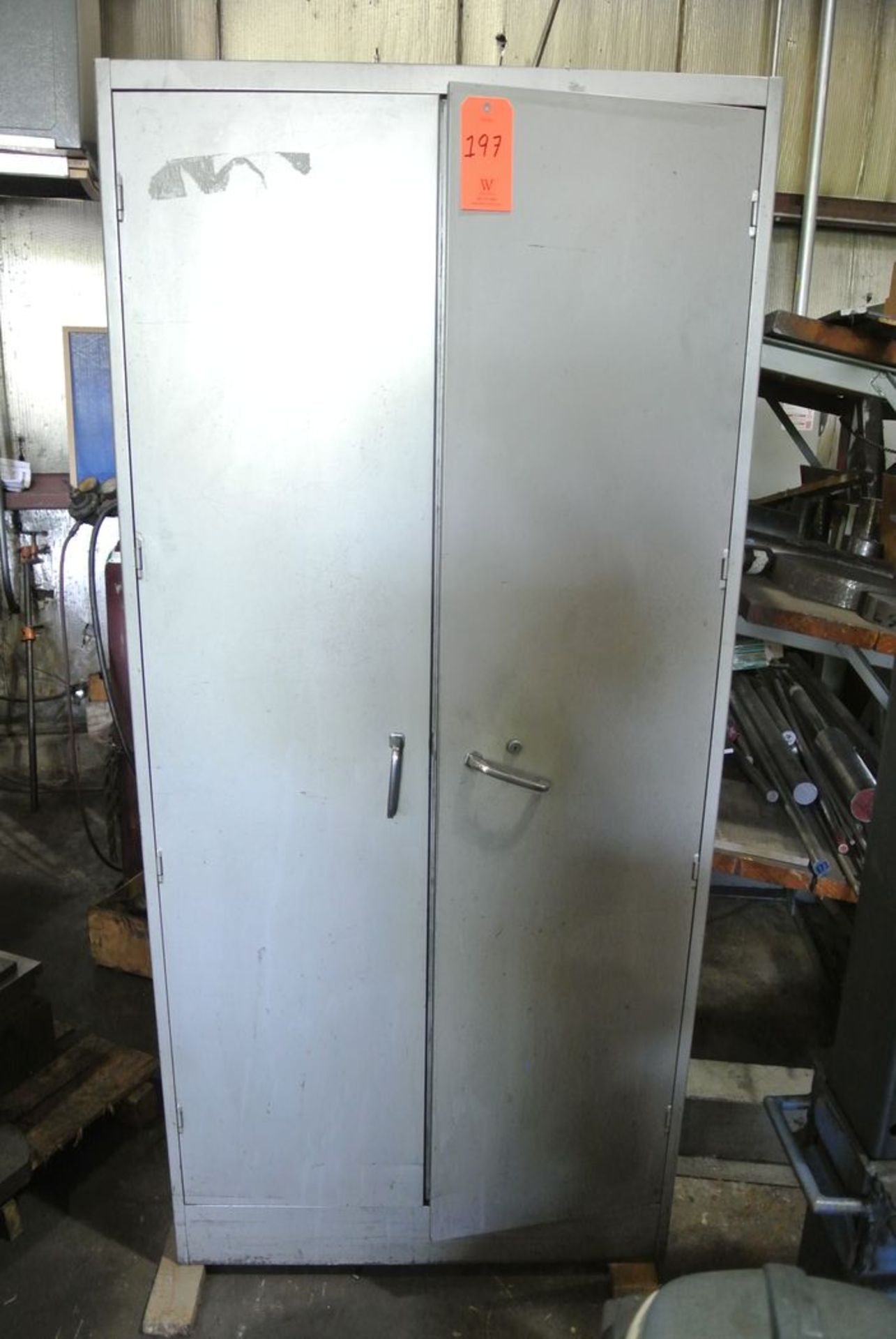 Lot - 2-Door Cabinet with Contents, to Include: Drills, Centerline Fixture, Magnetic Base