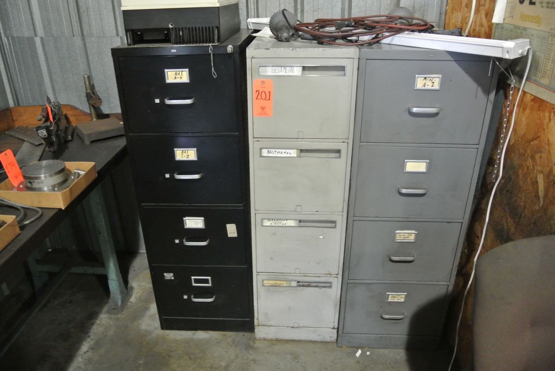 Lot - (3) 4-Drawer File Cabinets;