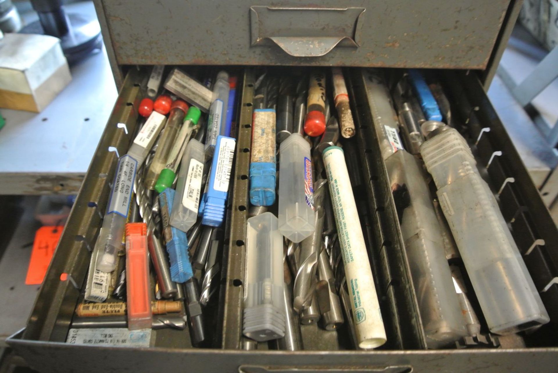 Lot - 3-Drawer Table-Top Drill Bit Cabinet; with Various End Mills, Assorted Carbide Tools, Drill - Image 3 of 4