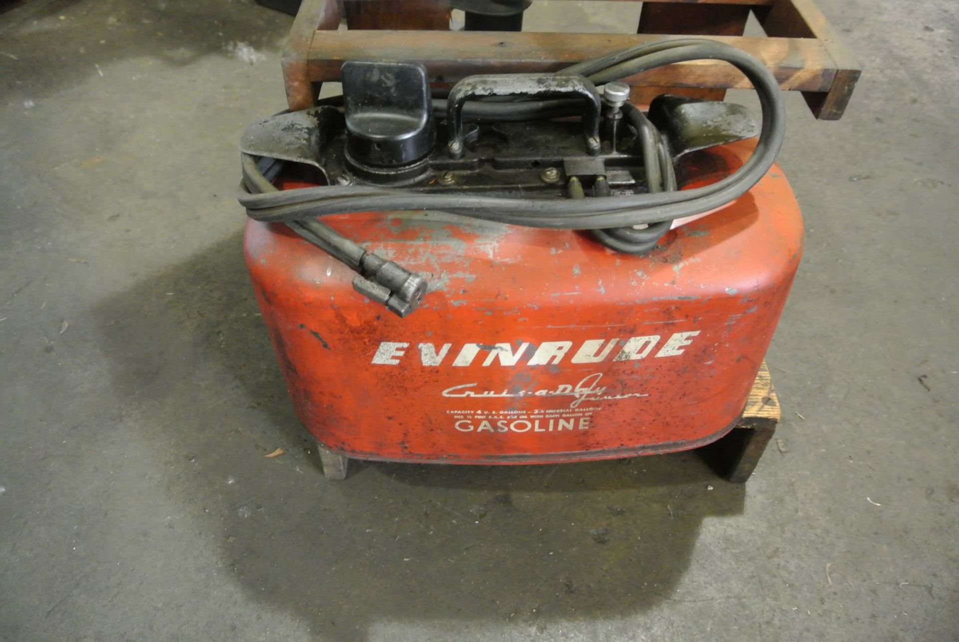 Evinrude Fisherman Outboard Motor; with Stand and Gas Tank - Image 3 of 3