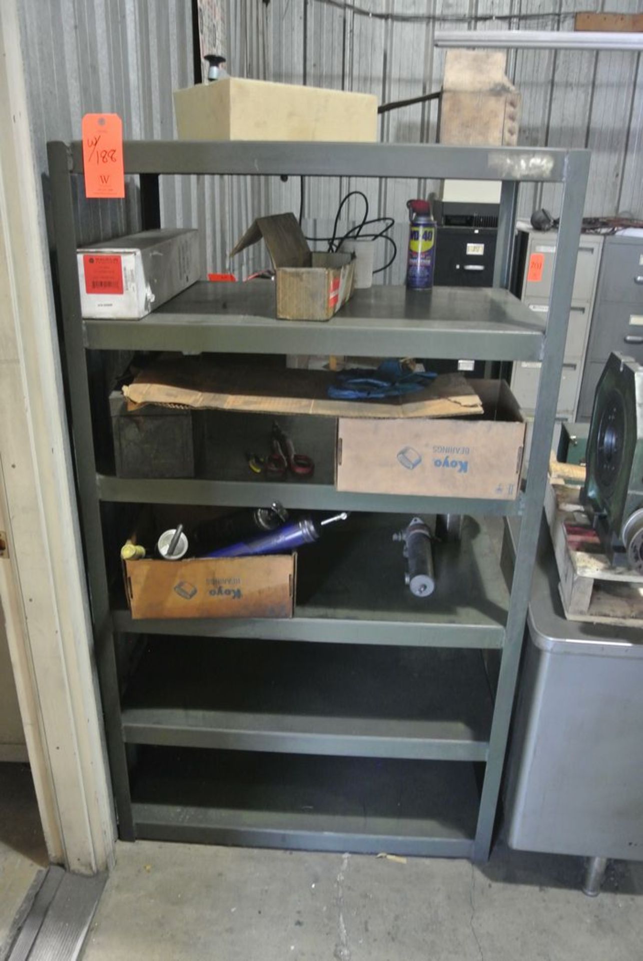 Lot - (2) Racks and Contents, Consisting of: Steel Shims, Small Parts Cabinet, Spring Stock, Gage - Image 2 of 2