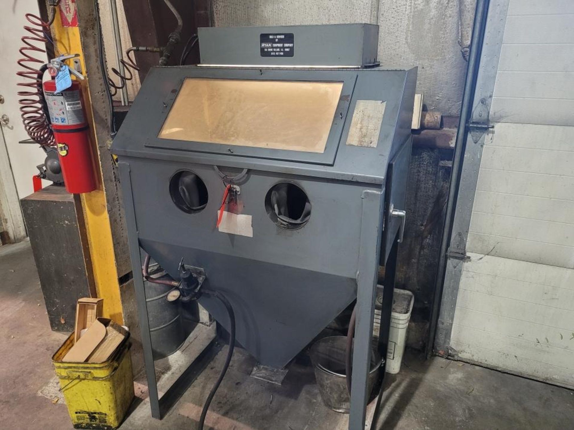 Trinco Model 36x24 DC Dry Blast Cabinet, S/N: 3043-85; with Trin-Mac Model DC Dust Collector S/N: