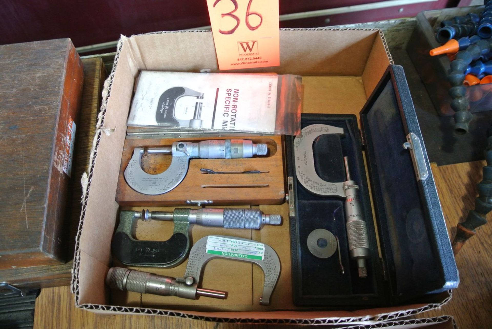 Lot - (4) Micrometers of Various Mfg's; Sizes from 0"-1" to 1"-2"