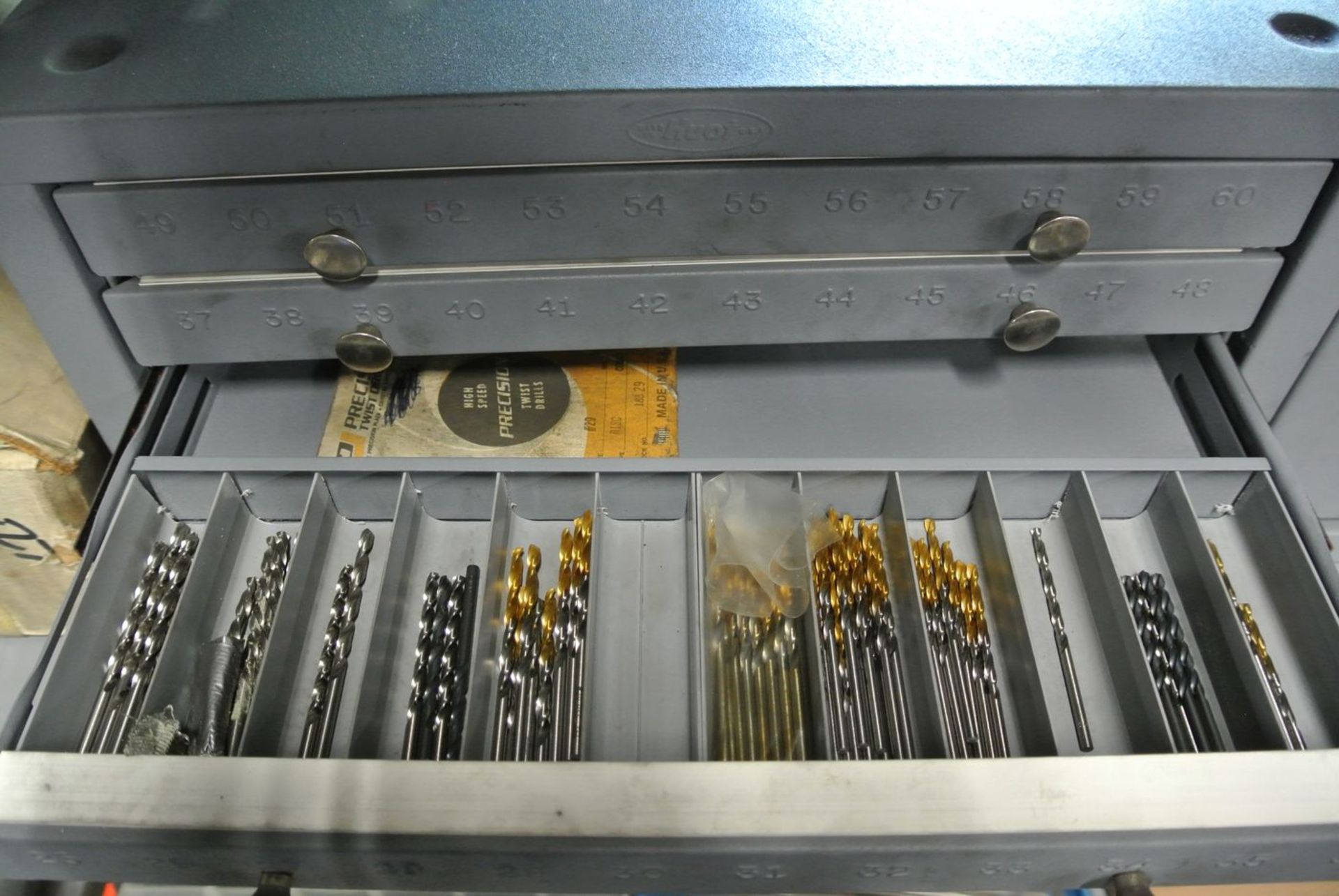 Lot - (2) Hout Table-Top Drill Bit Indexing Cabinets; (1) 3-Drawer, and (1) 5-Drawer, with Related - Image 7 of 10