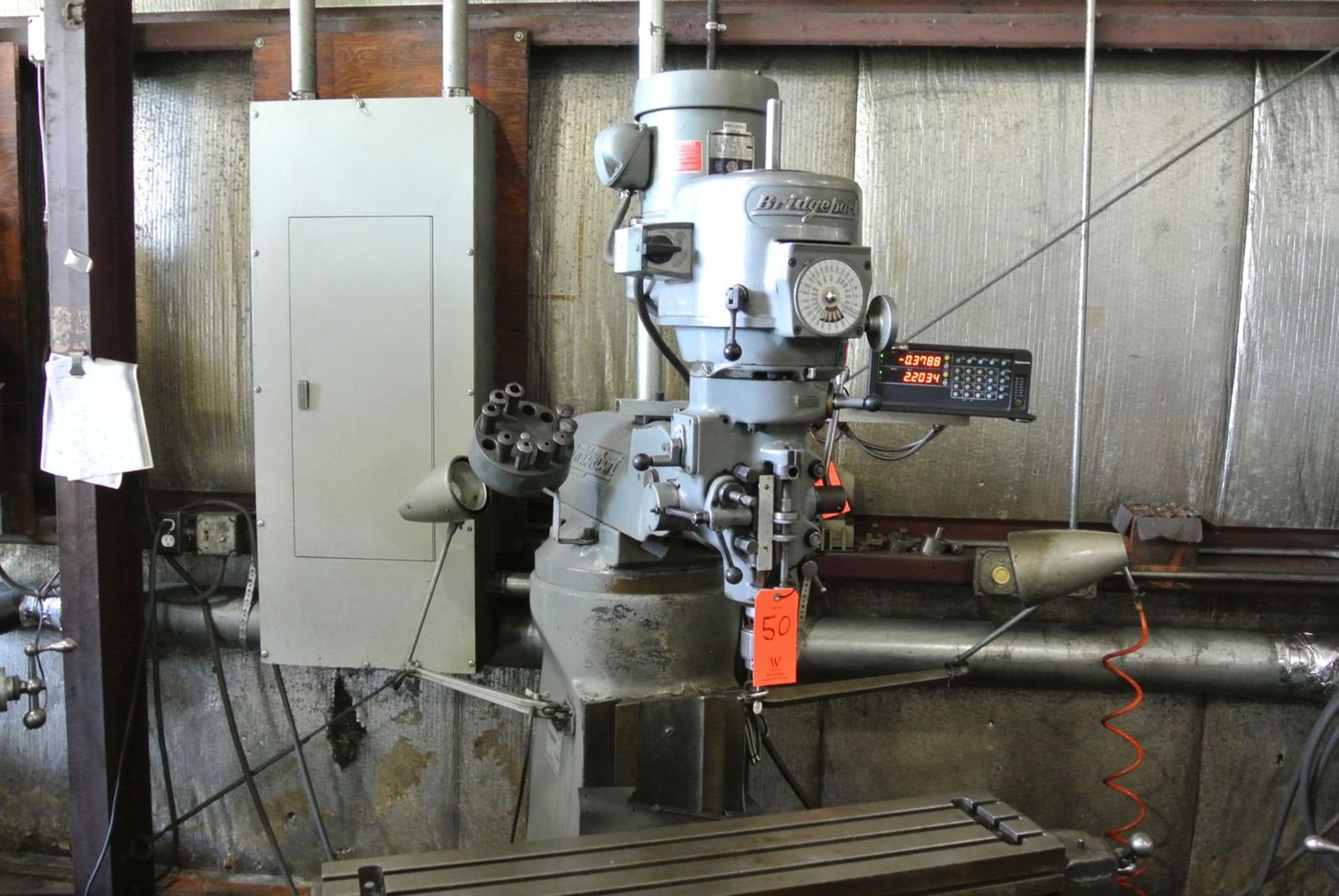 Bridgeport 1-1/2 HP Vertical Milling Machine, S/N: 12BR163788; with 42 in. x 9 in. T-Slot Production - Image 2 of 6