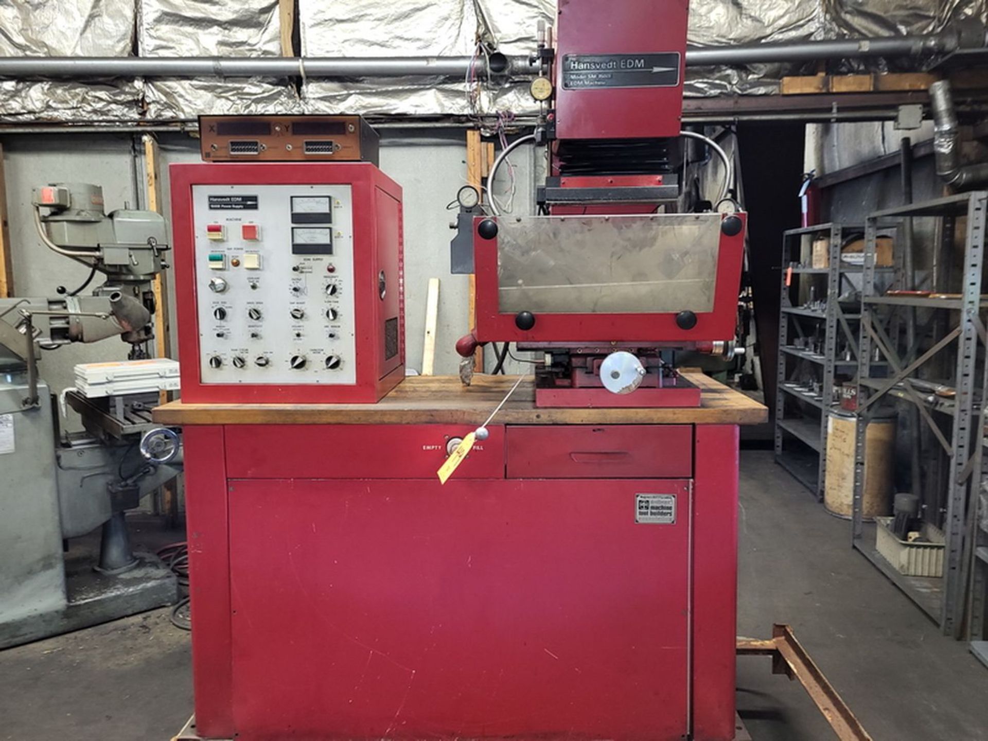 Hansvedt Model SM 1500E, EDM Machine, with Coolant Pump Unit (Pump Needs Repair)