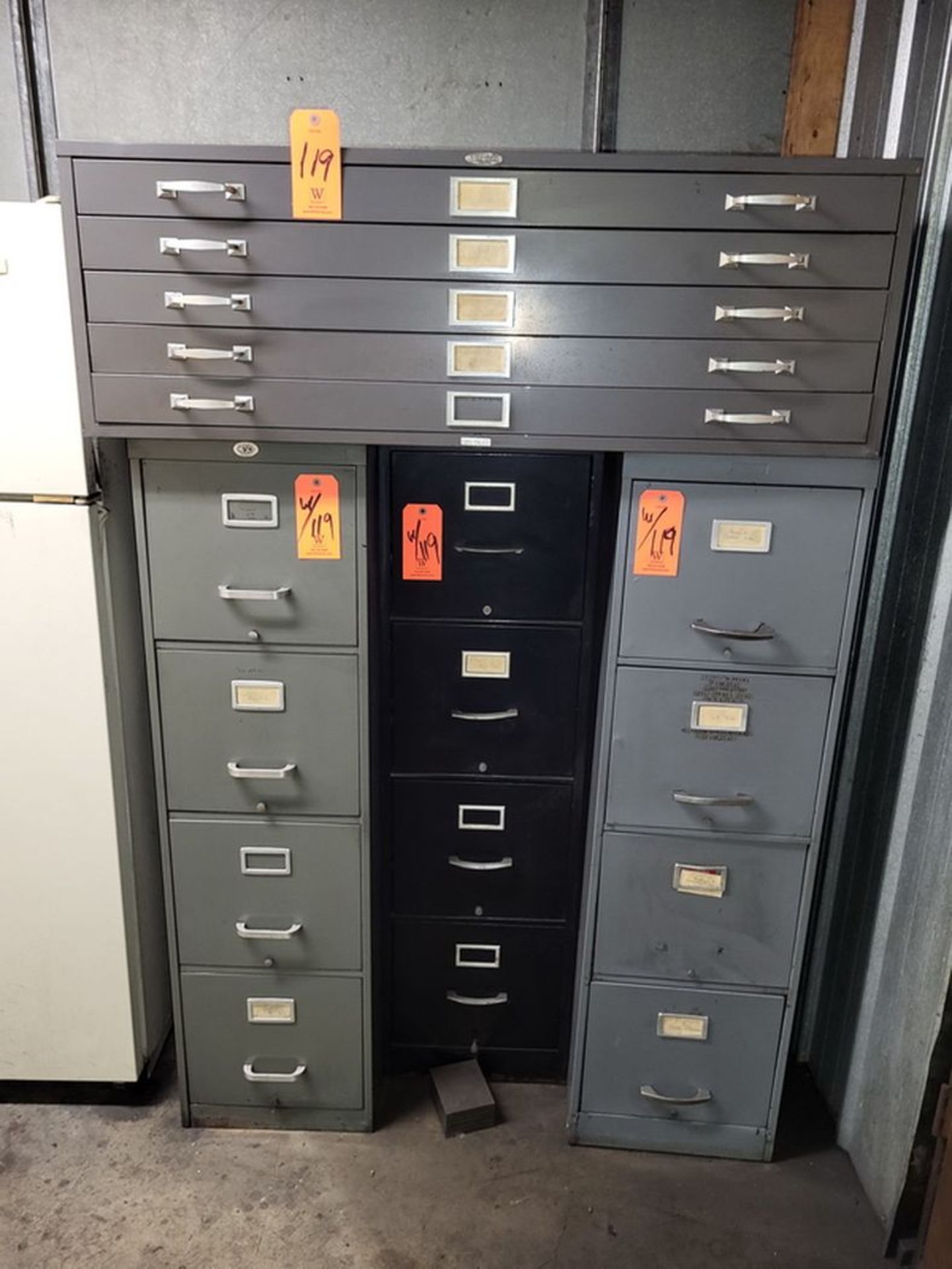 Lot - (4) Assorted File Cabinets (Contents Not Included)