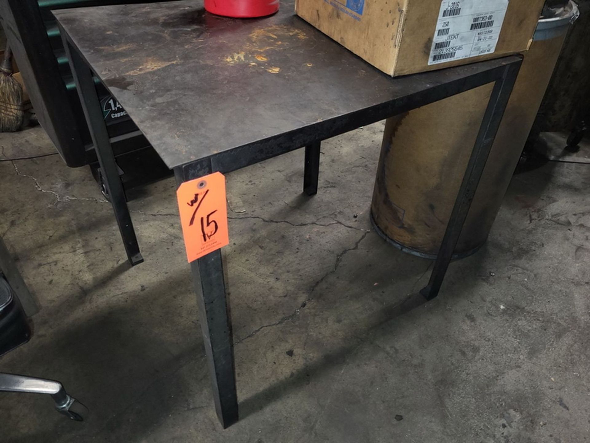 Lot - (4) Assorted Steel Shop Stands, One Includes Vise