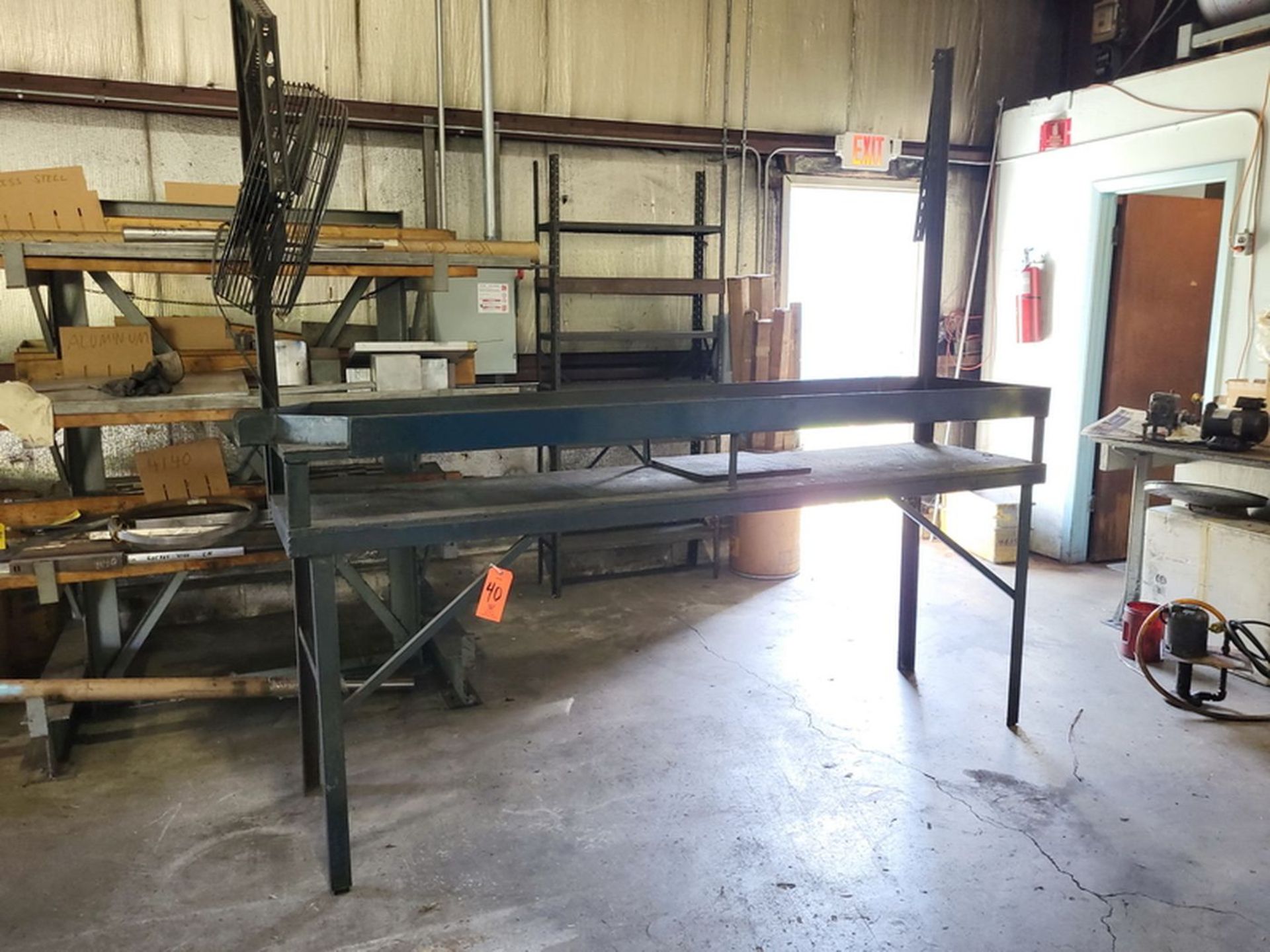 Steel Drying & Sorting Table, with (2) Shop Fans