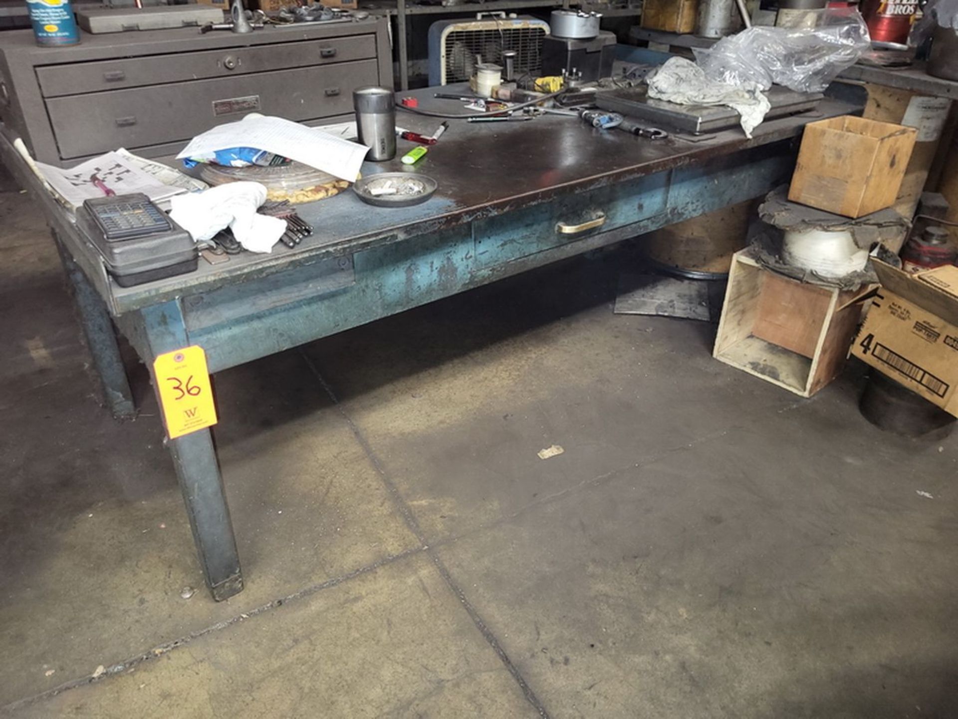 Steel Shop Table, with Short Legs, 30 in. x 65 in. x 24 in. H