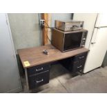 Lot - Microwave, Electric Oven & Desk