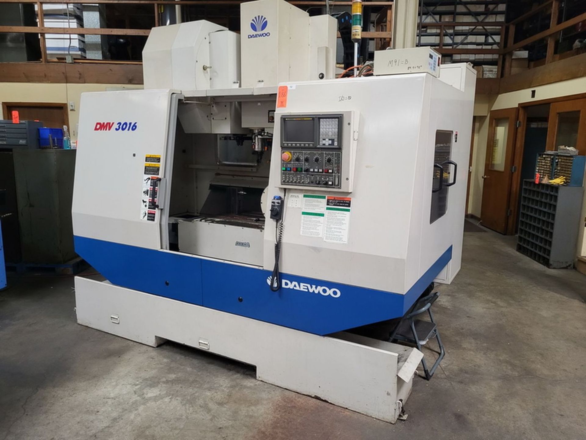 Daewoo DMV 3016 CNC Vertical Machining Center, S/N: AV4E 0318 (2004); with Daewoo-Fanuc i Series CNC