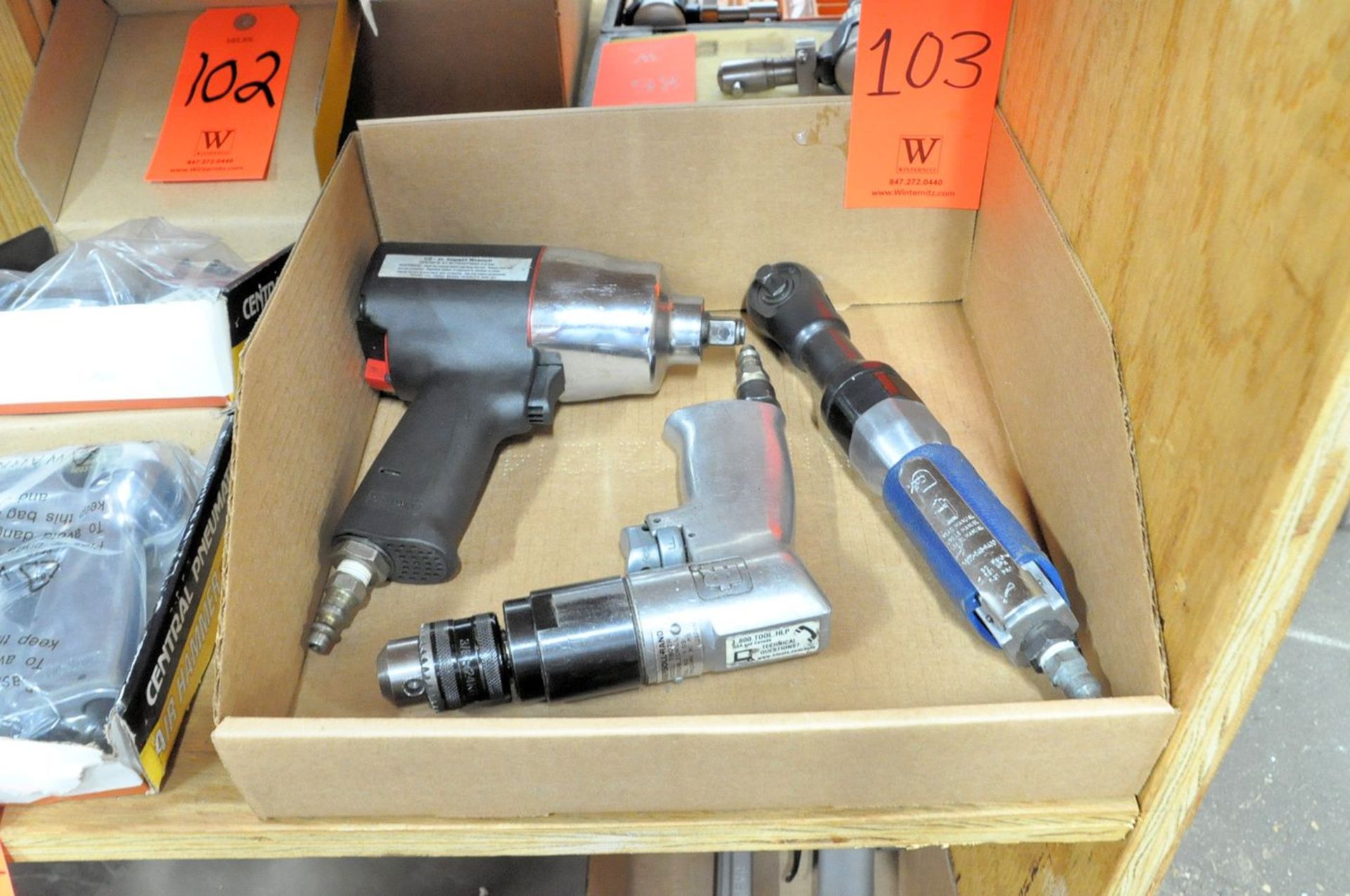 Lot - Craftsman 1/2" Drive Pneumatic Impact Gun, Campbell Hausfeld Model L1001 3/8" Pneumatic