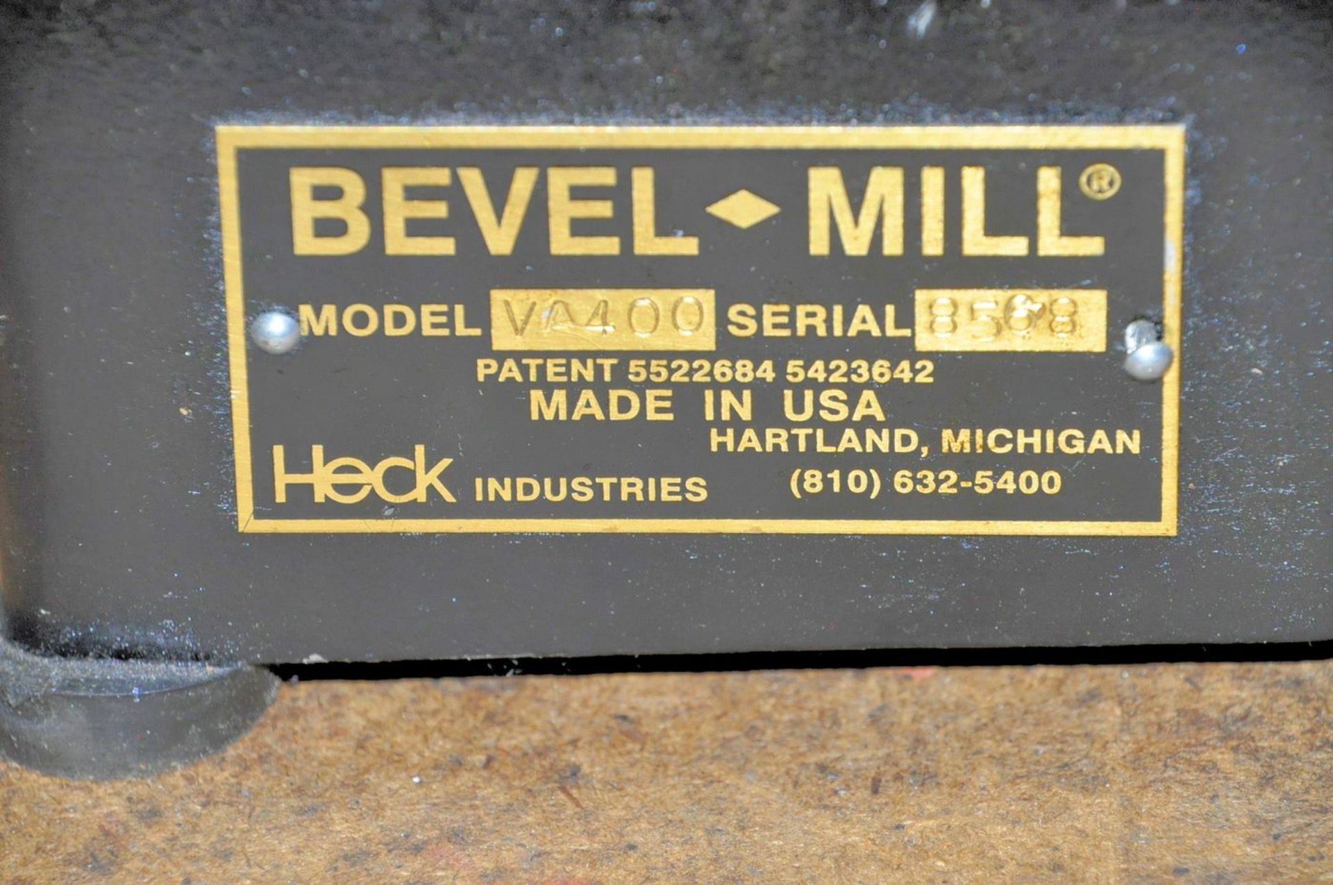 Heck Model VA400 Bench Top Bevel Mill S/N 8568, 19-1/2" Table - Image 4 of 4